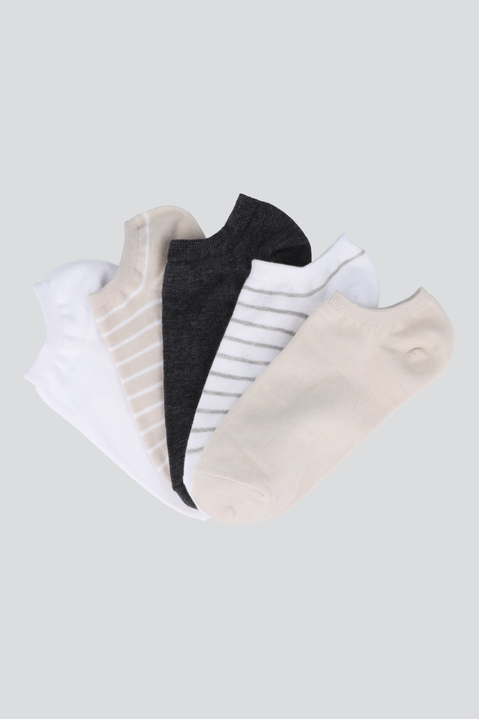 5 pack tines con rayas BEIGE
