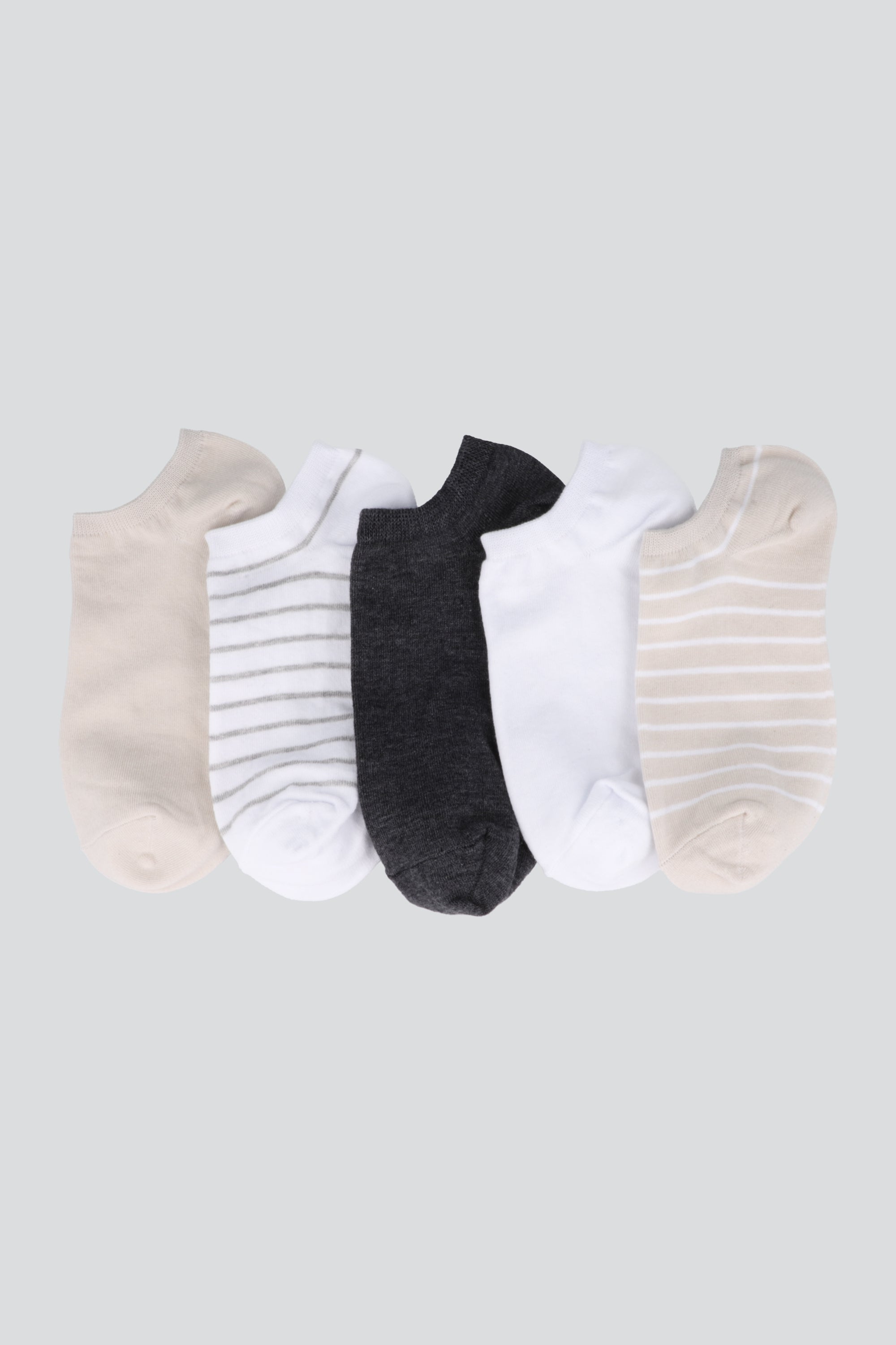 5 pack tines con rayas BEIGE