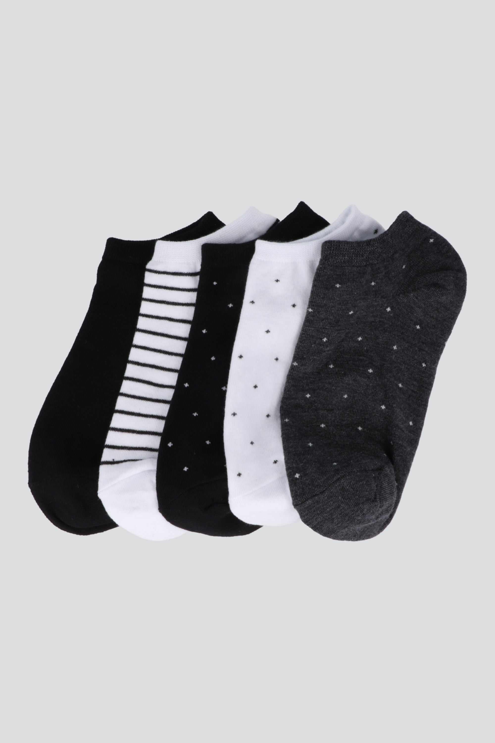 5 pack tines con rayas GRIS CLARO