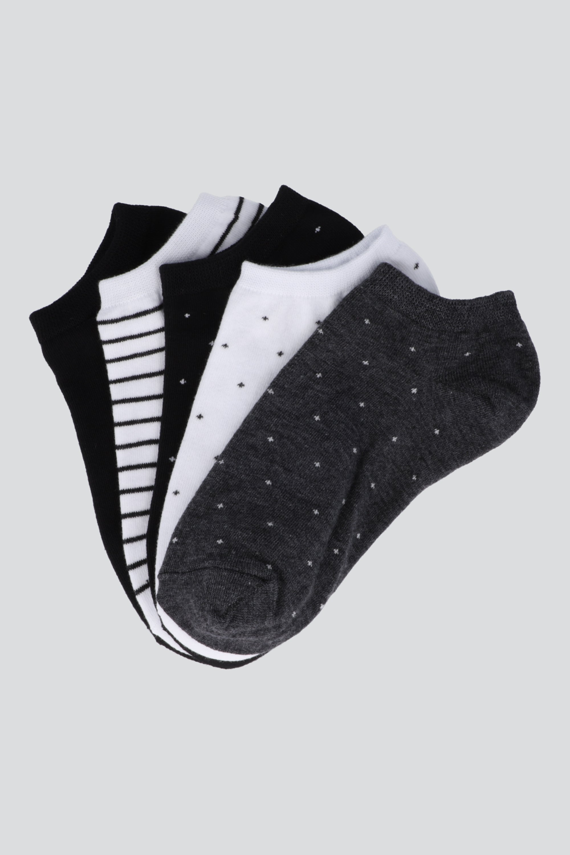 5 pack tines con rayas GRIS CLARO