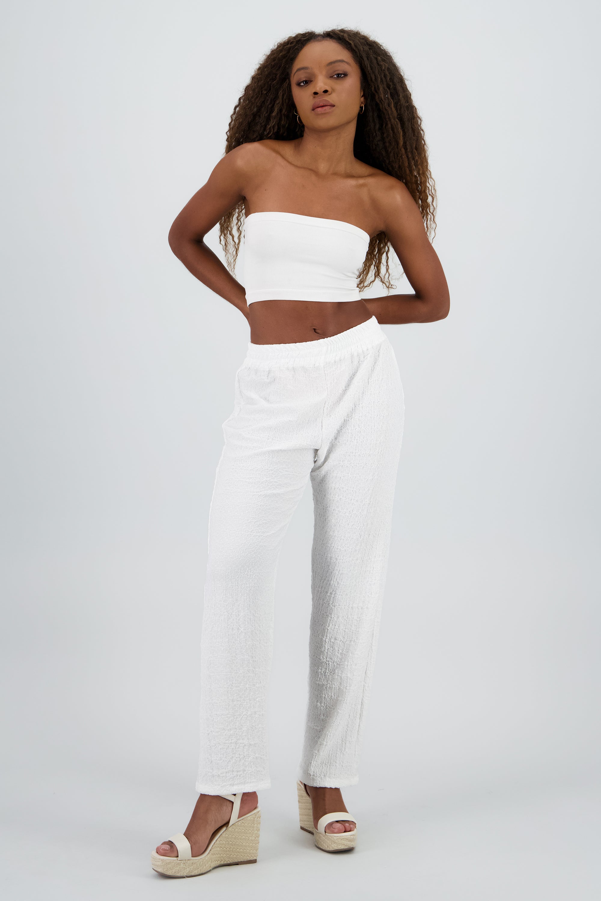 Pantalon ligero recto textura