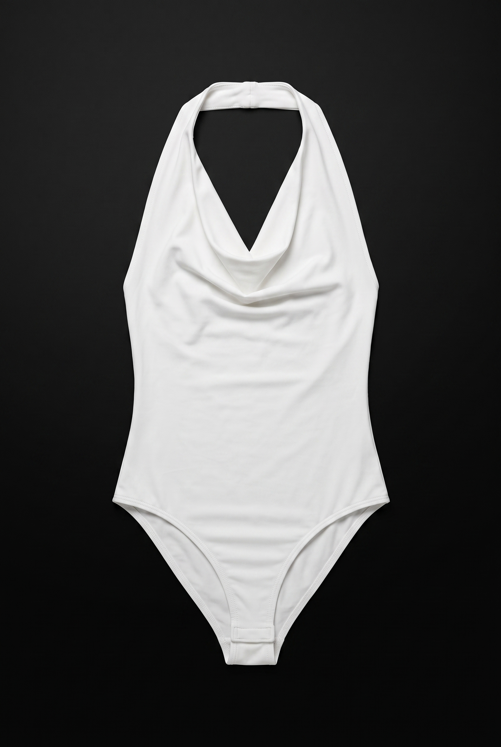 Bodysuit halter escote cascada drapeado BLANCO