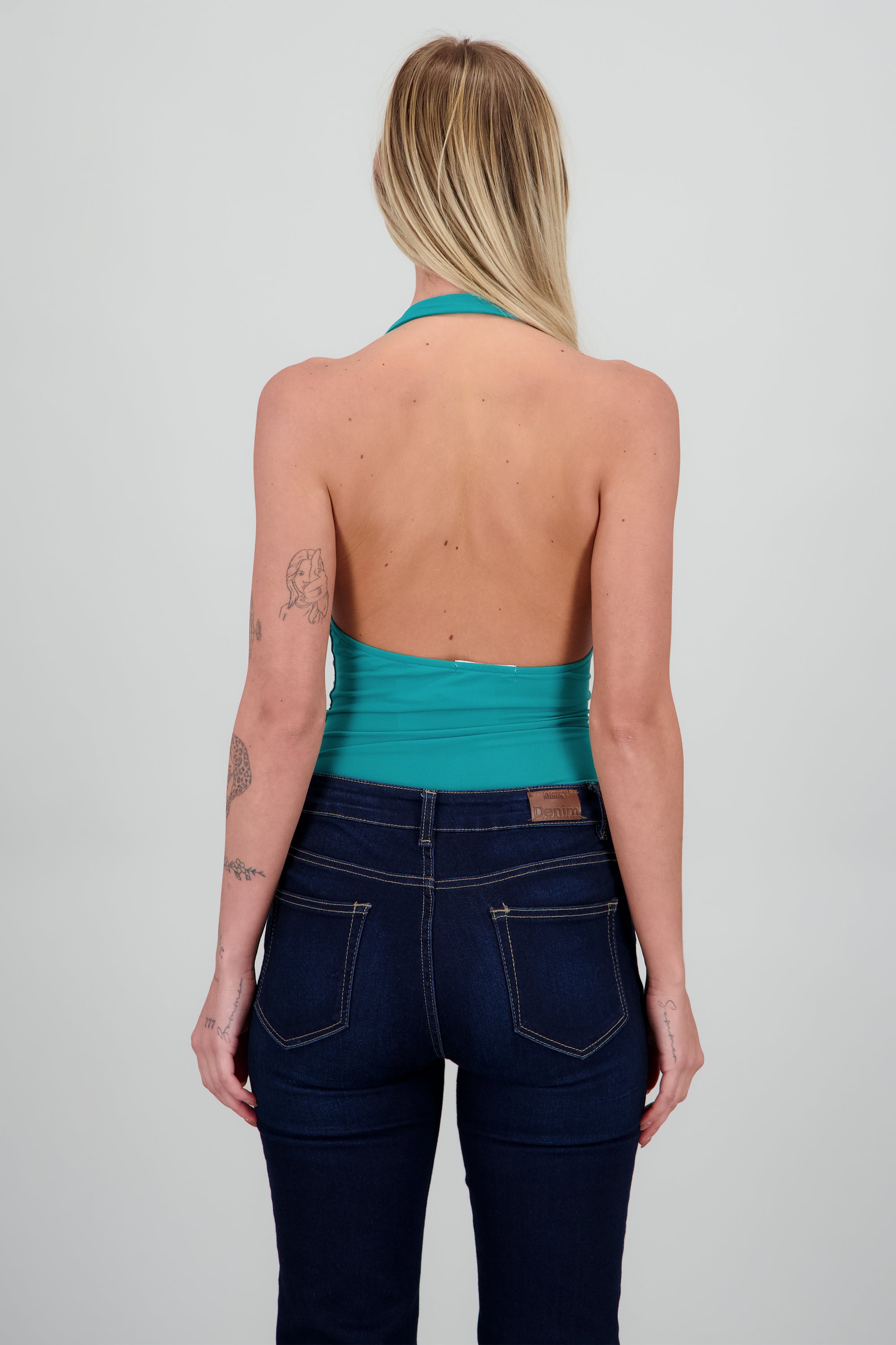 Bodysuit halter escote cascada drapeado JADE