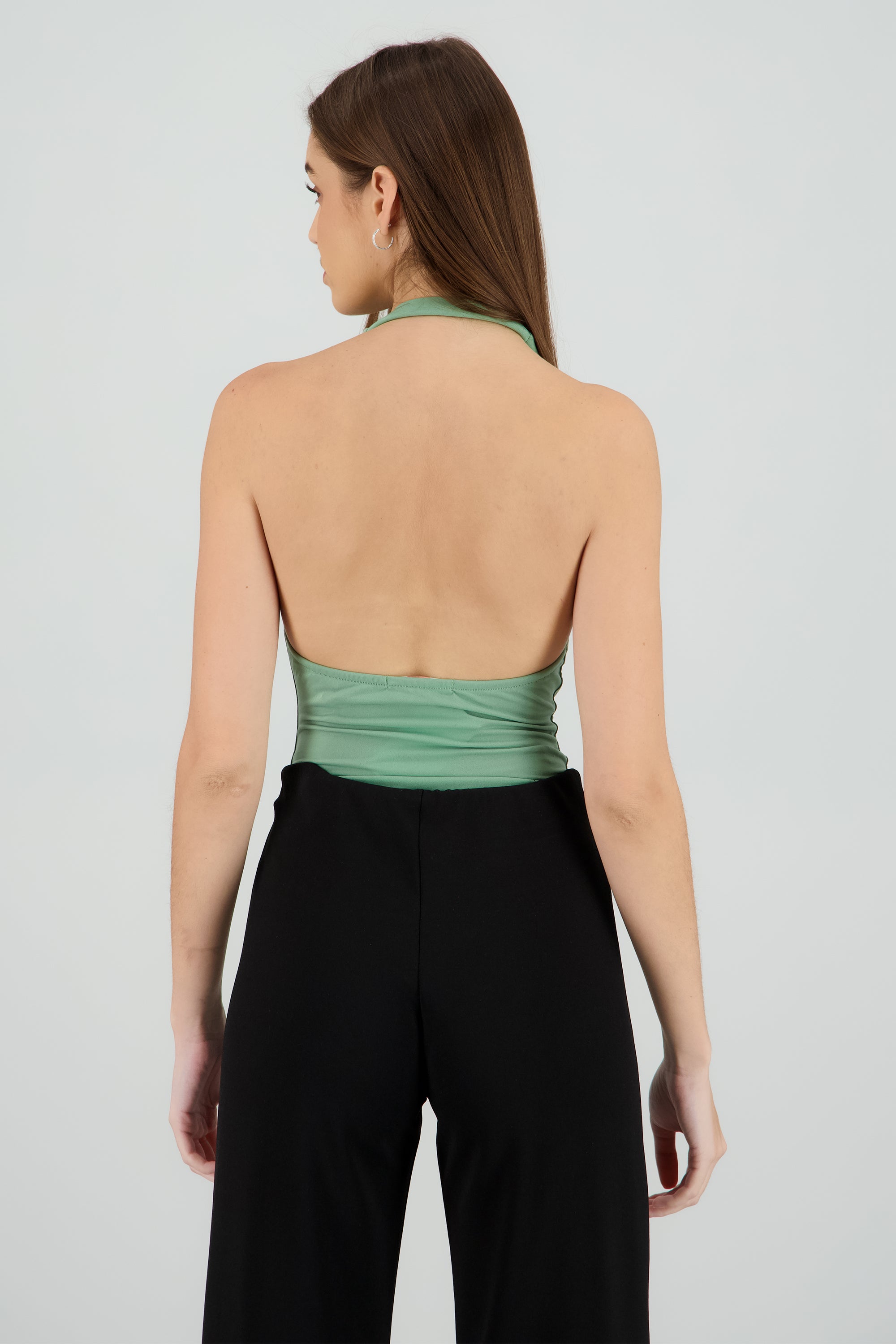 Bodysuit halter escote cascada drapeado SAGE