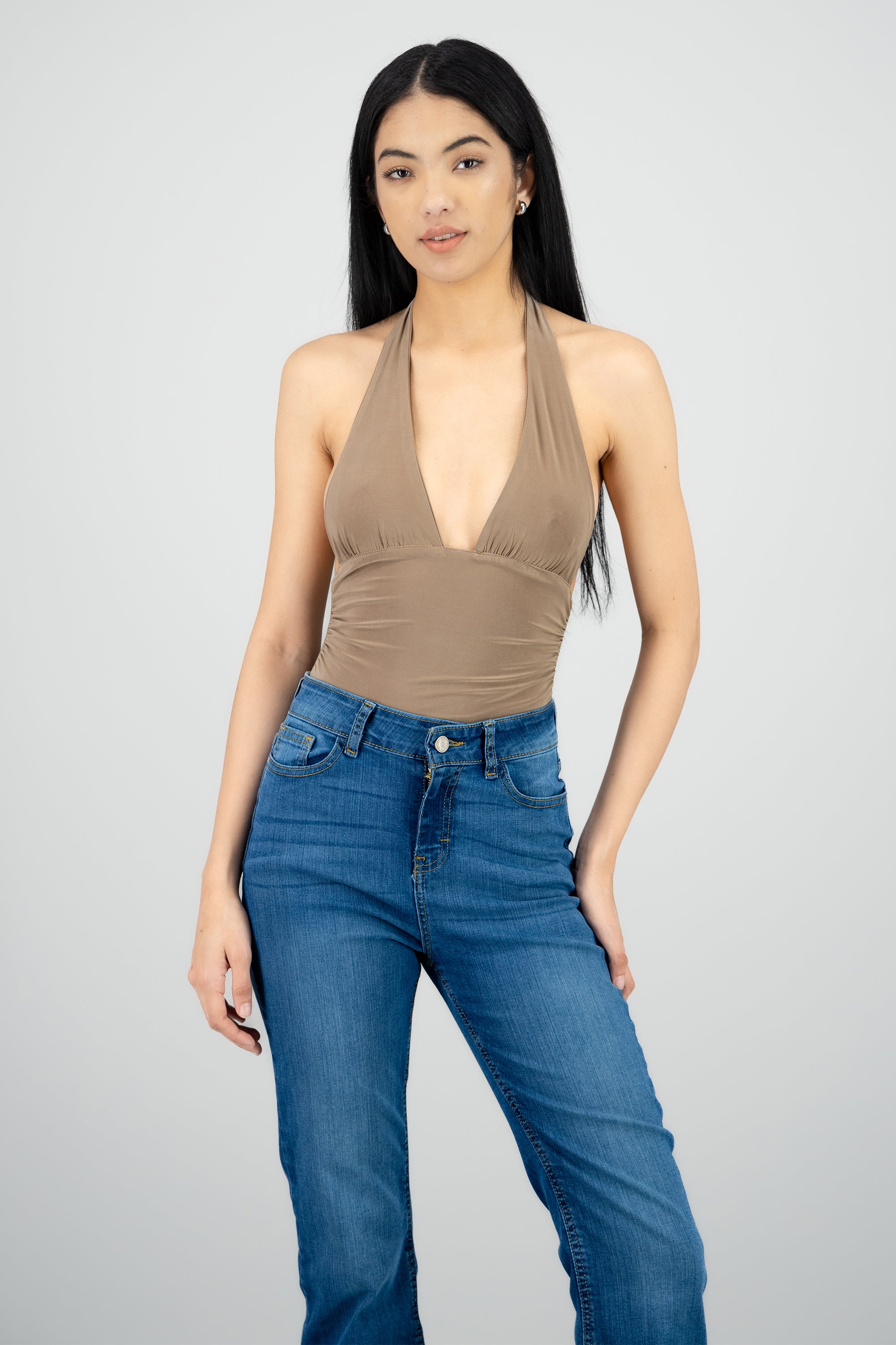 Bodysuit halter escote v CAFE