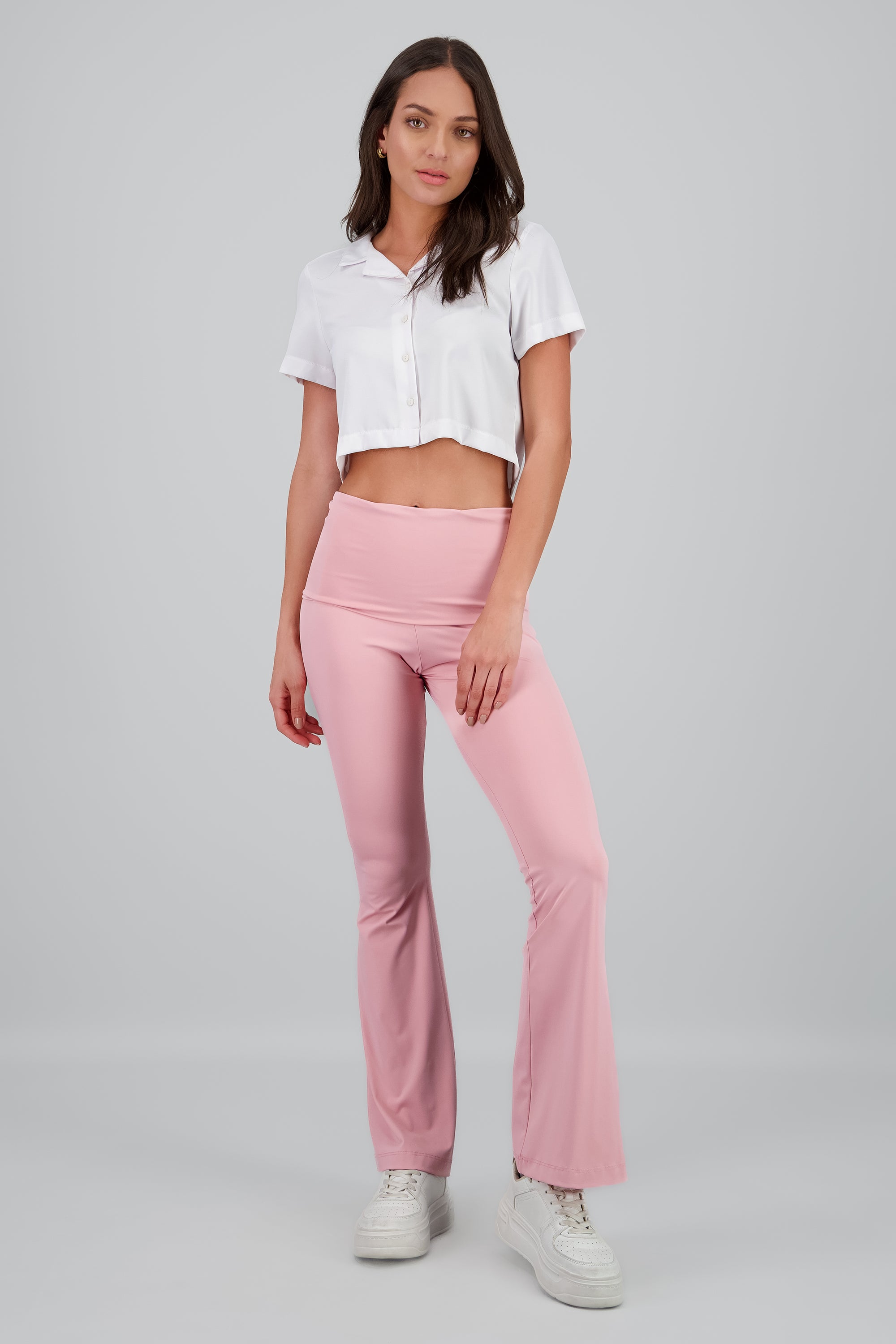 Leggings flare detalle dobles ROSA PASTEL