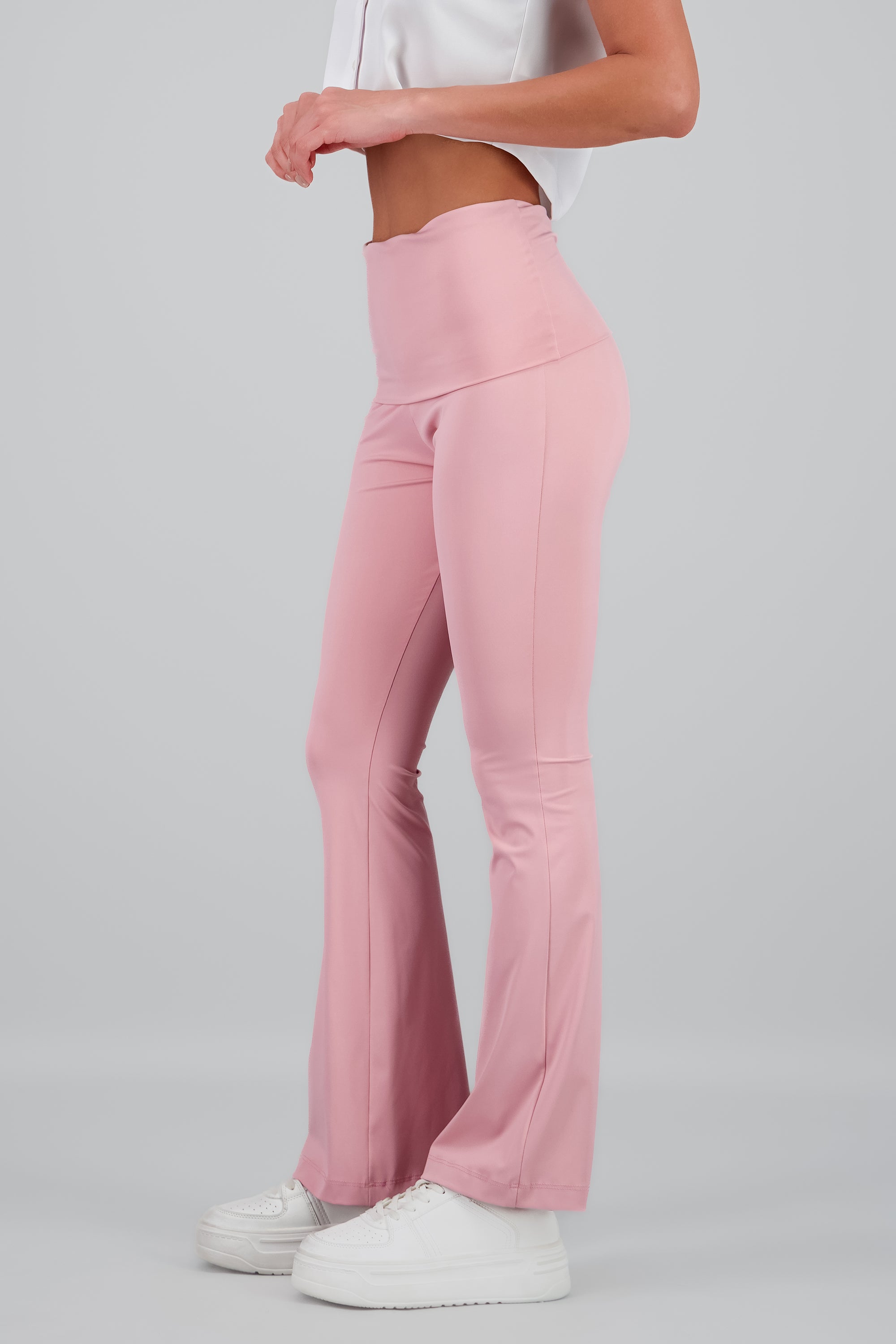 Leggings flare detalle dobles ROSA PASTEL