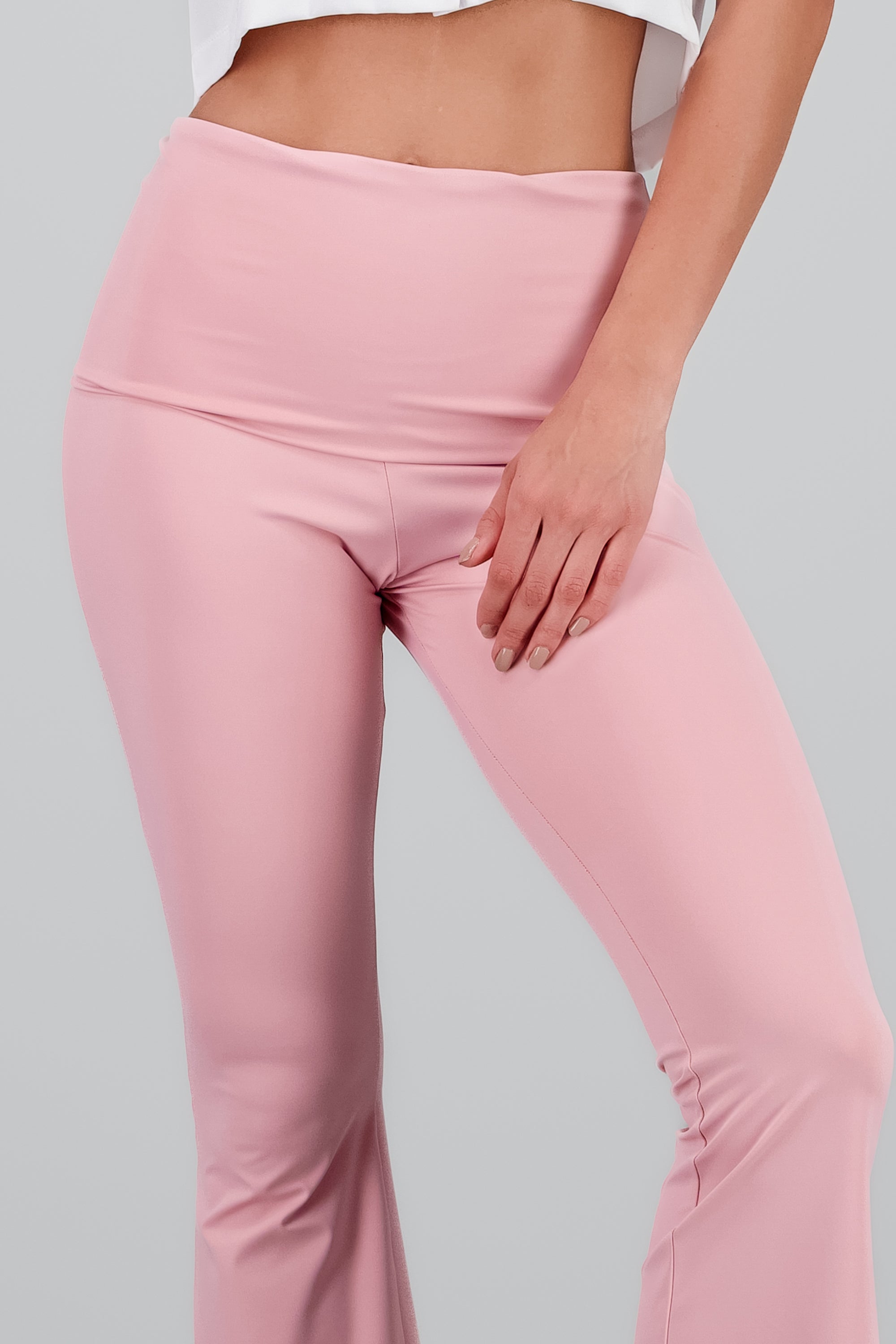 Leggings flare detalle dobles ROSA PASTEL