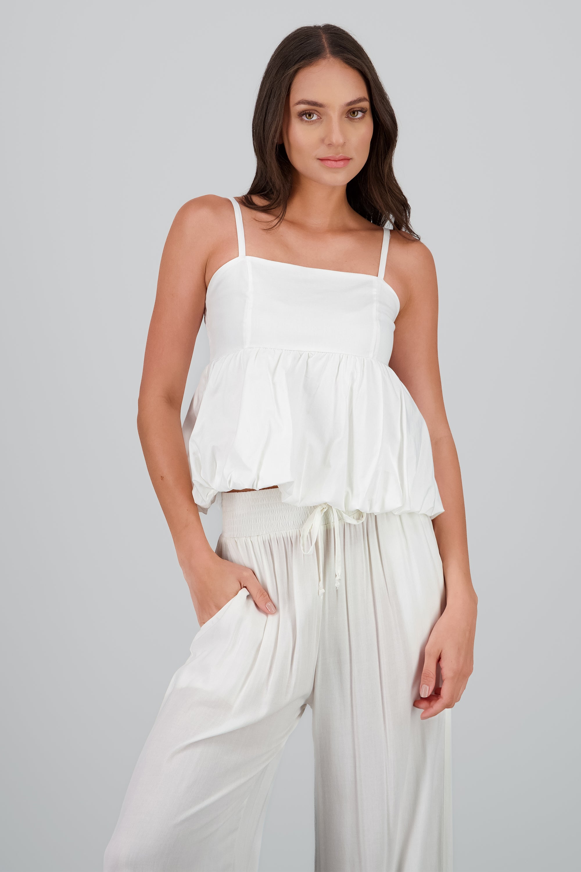 Top peplum burbuja hypsters BLANCO