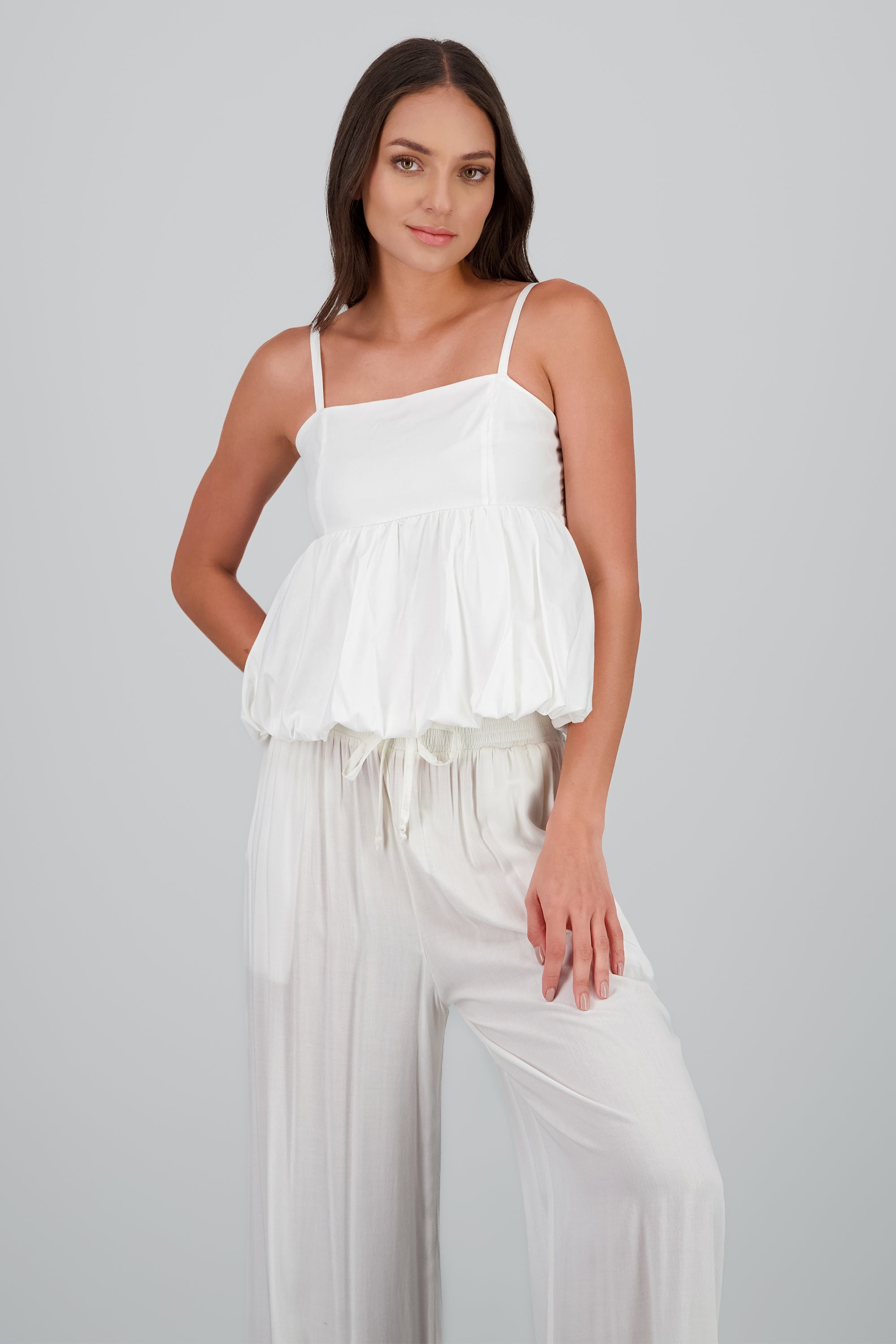 Top peplum burbuja hypsters BLANCO