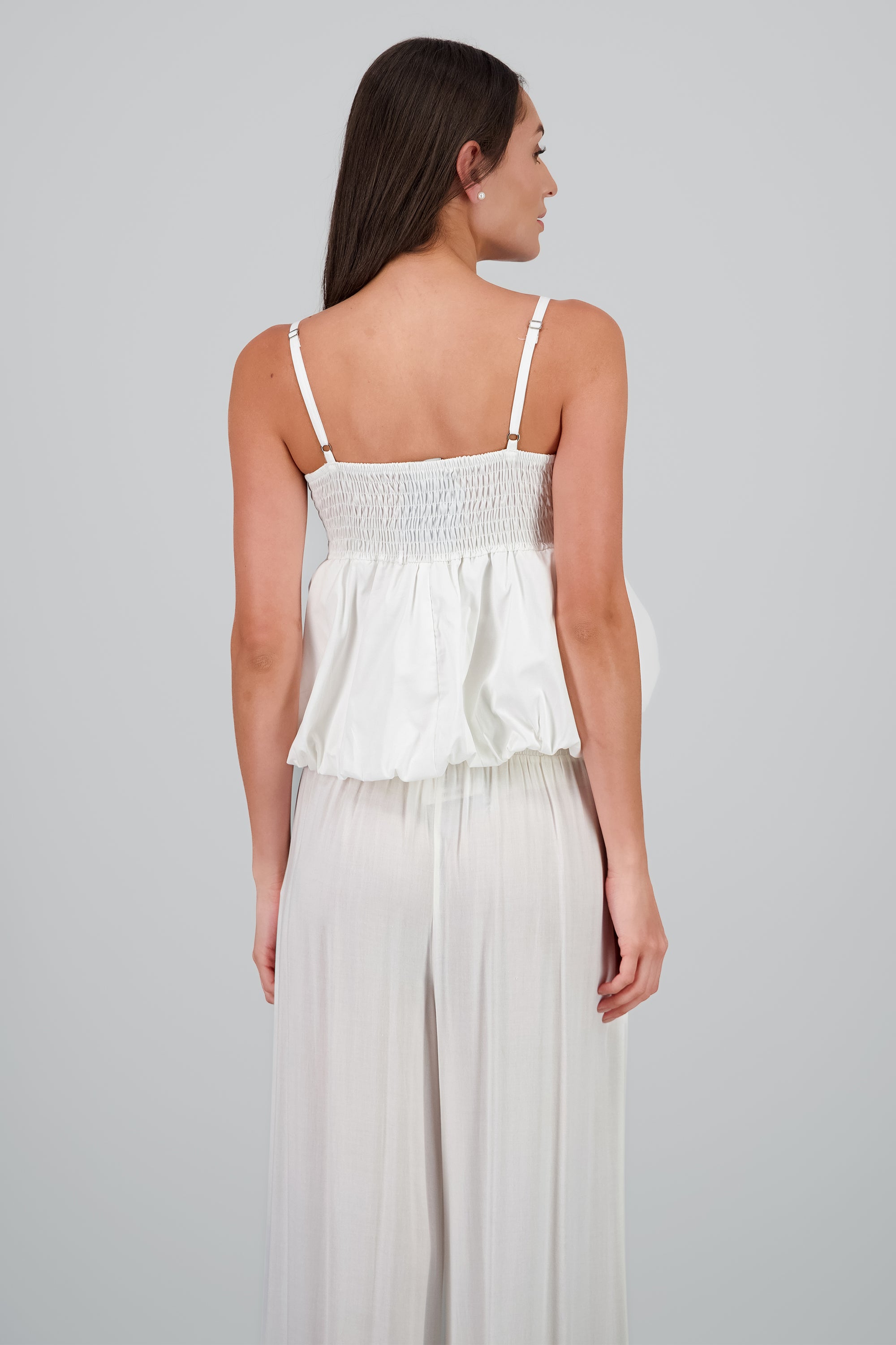 Top peplum burbuja hypsters BLANCO