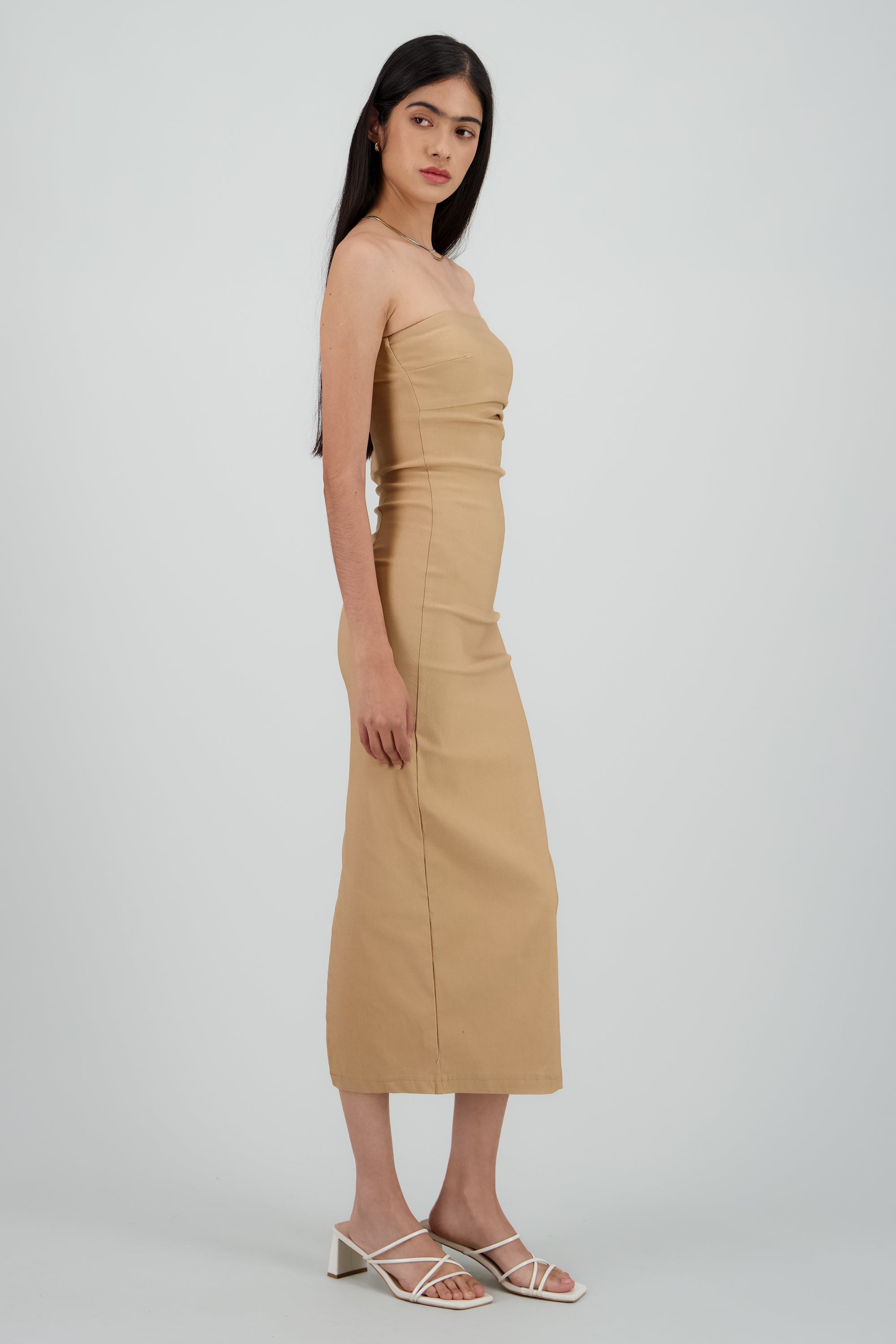 Vestido maxi strapless drapeado hypsters ARENA
