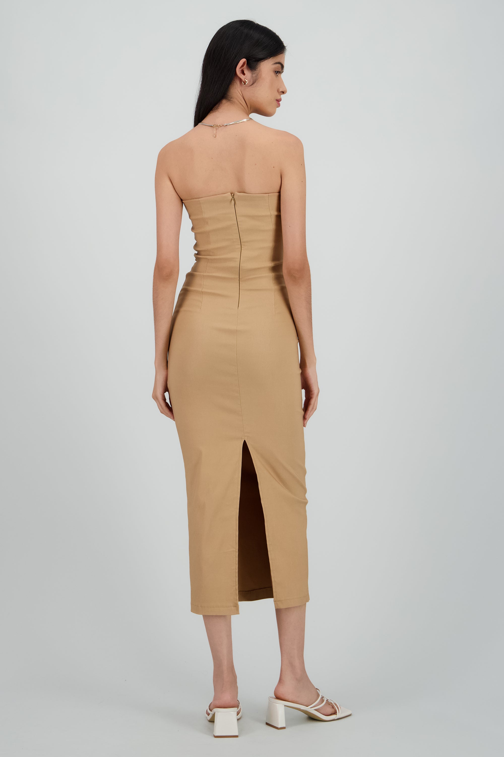 Vestido maxi strapless drapeado hypsters ARENA
