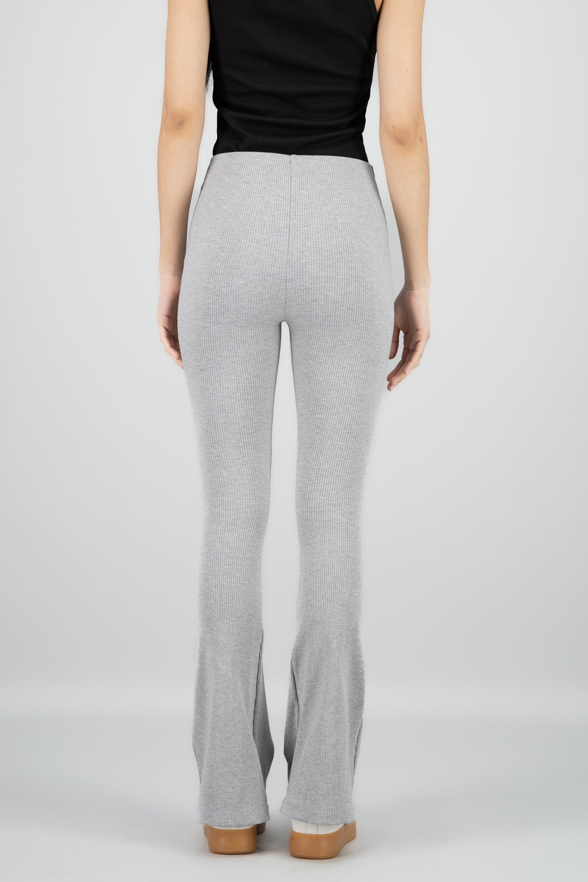 Leggings flare rib GRIS