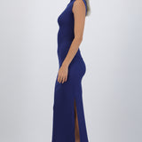 Vestido rib manga corta con abertura
