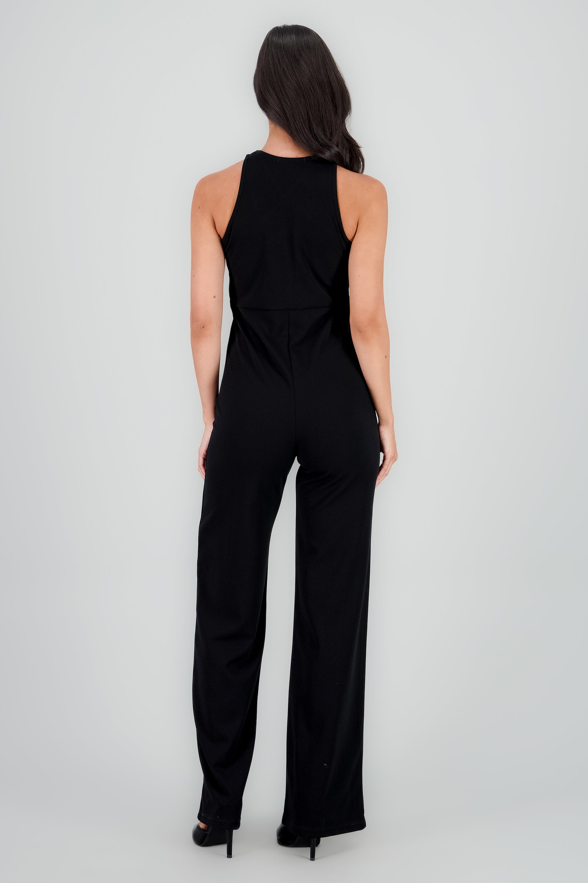 Jumpsuit sin mangas cuello redondo NEGRO