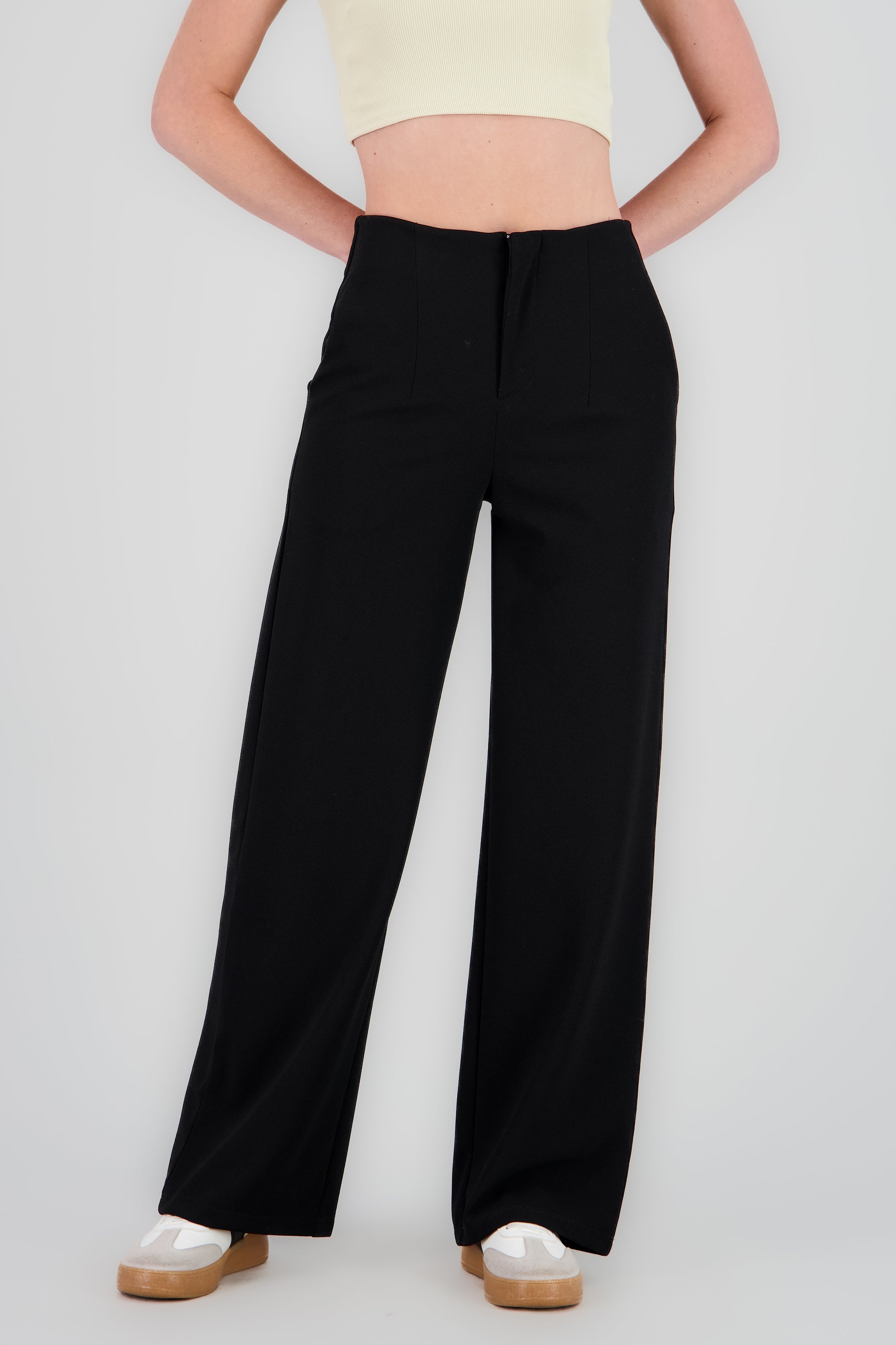 Pantalon wide leg amplio NEGRO