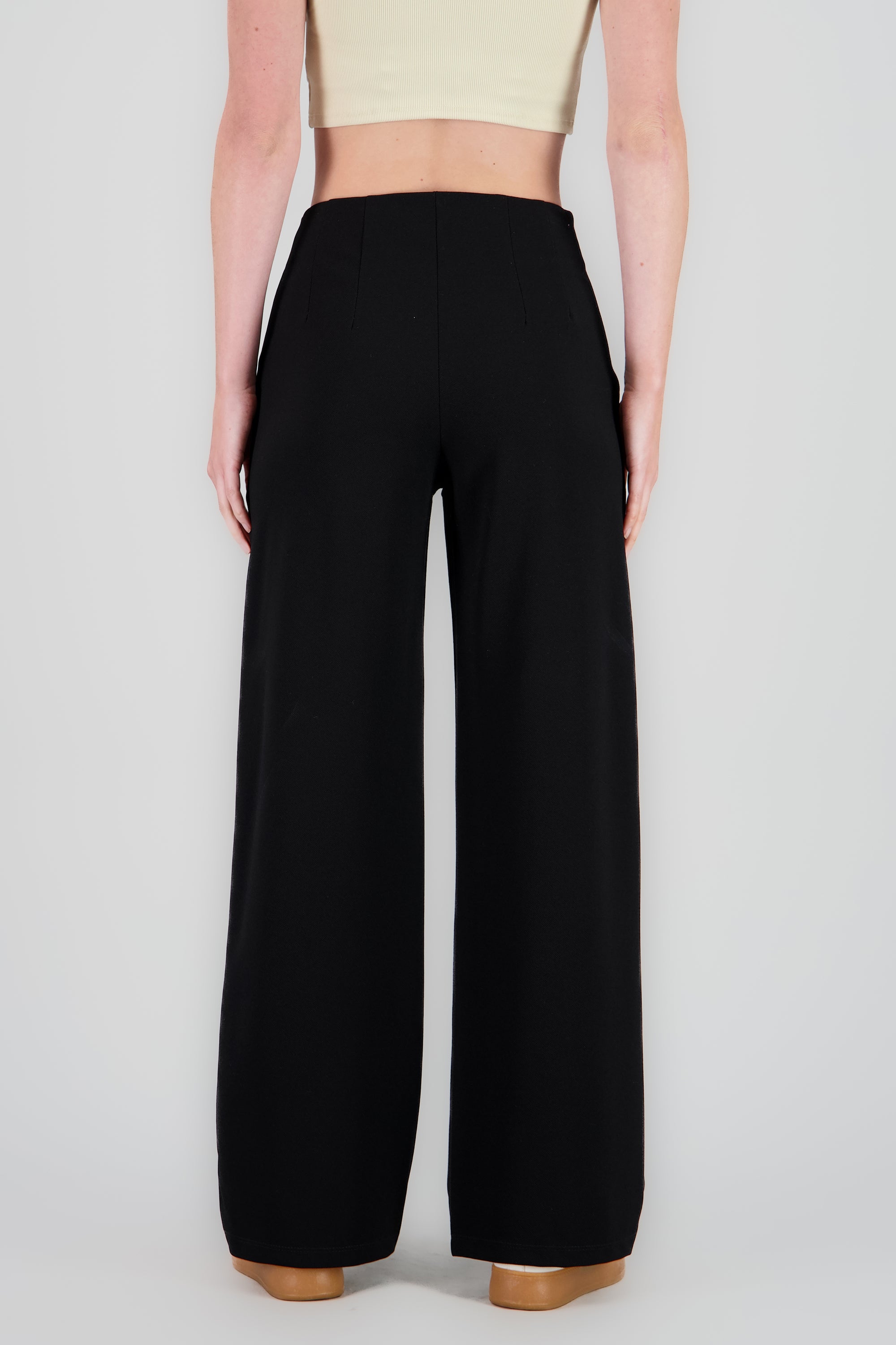 Pantalon wide leg amplio NEGRO