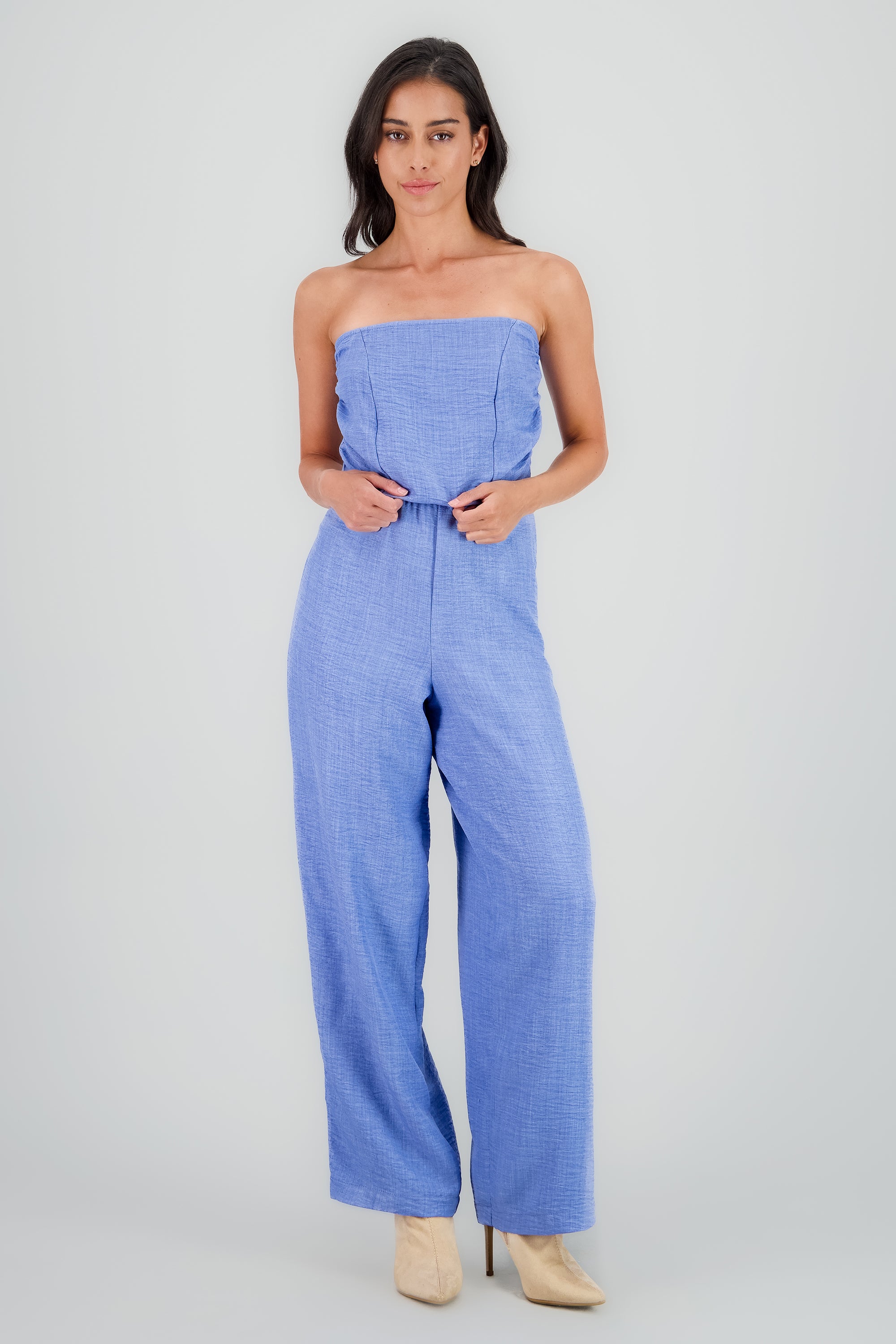 Jumpsuit strapples drapeado ligero AZUL CIELO