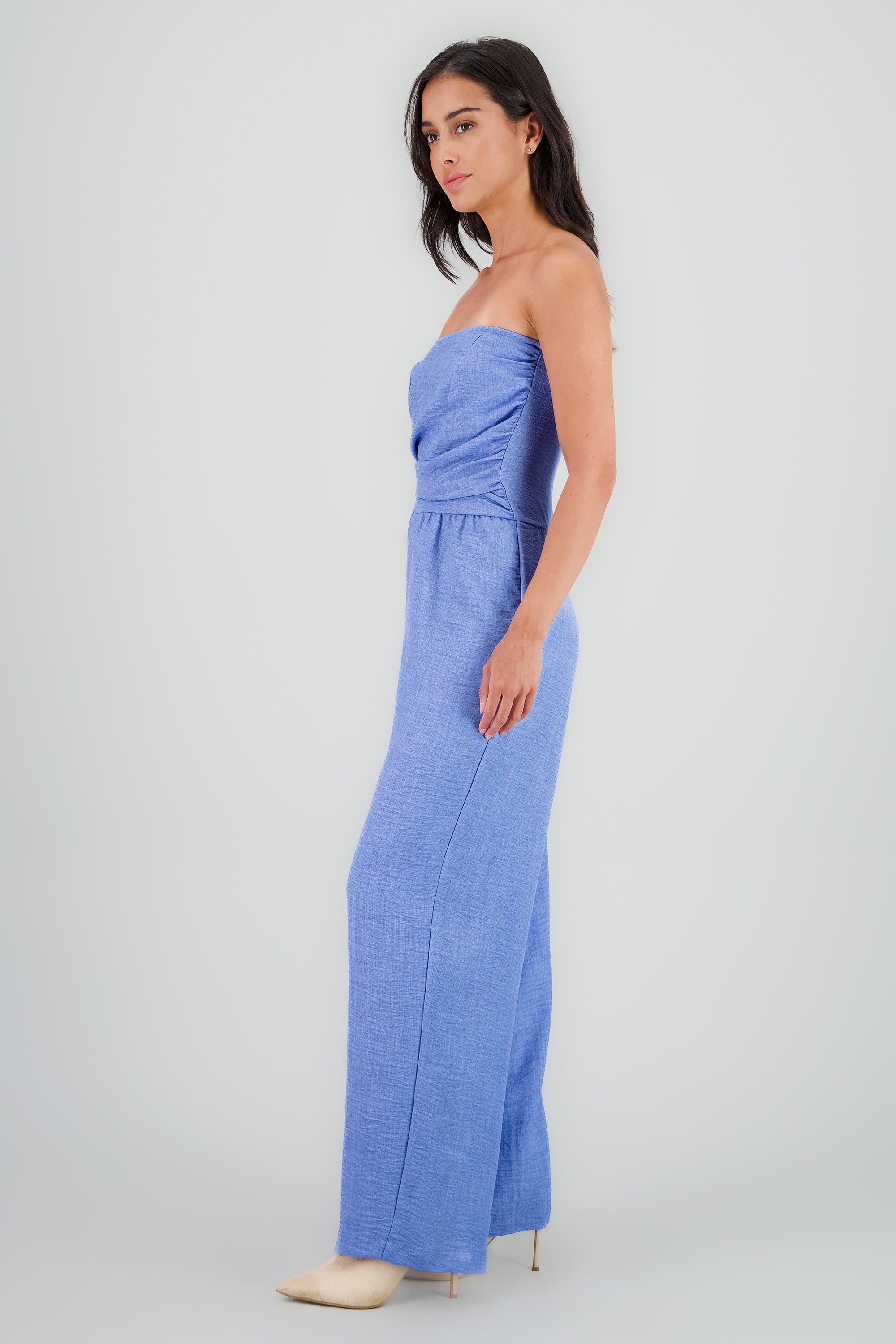 Jumpsuit strapples drapeado ligero AZUL CIELO