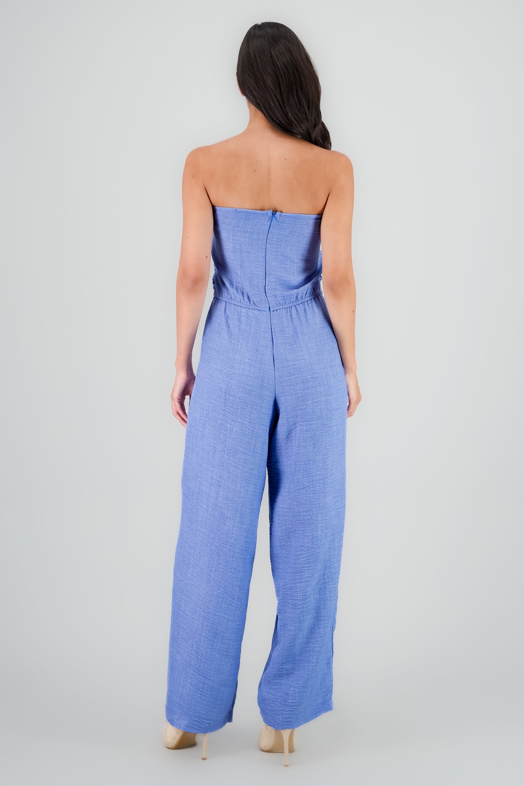 Jumpsuit strapples drapeado ligero AZUL CIELO