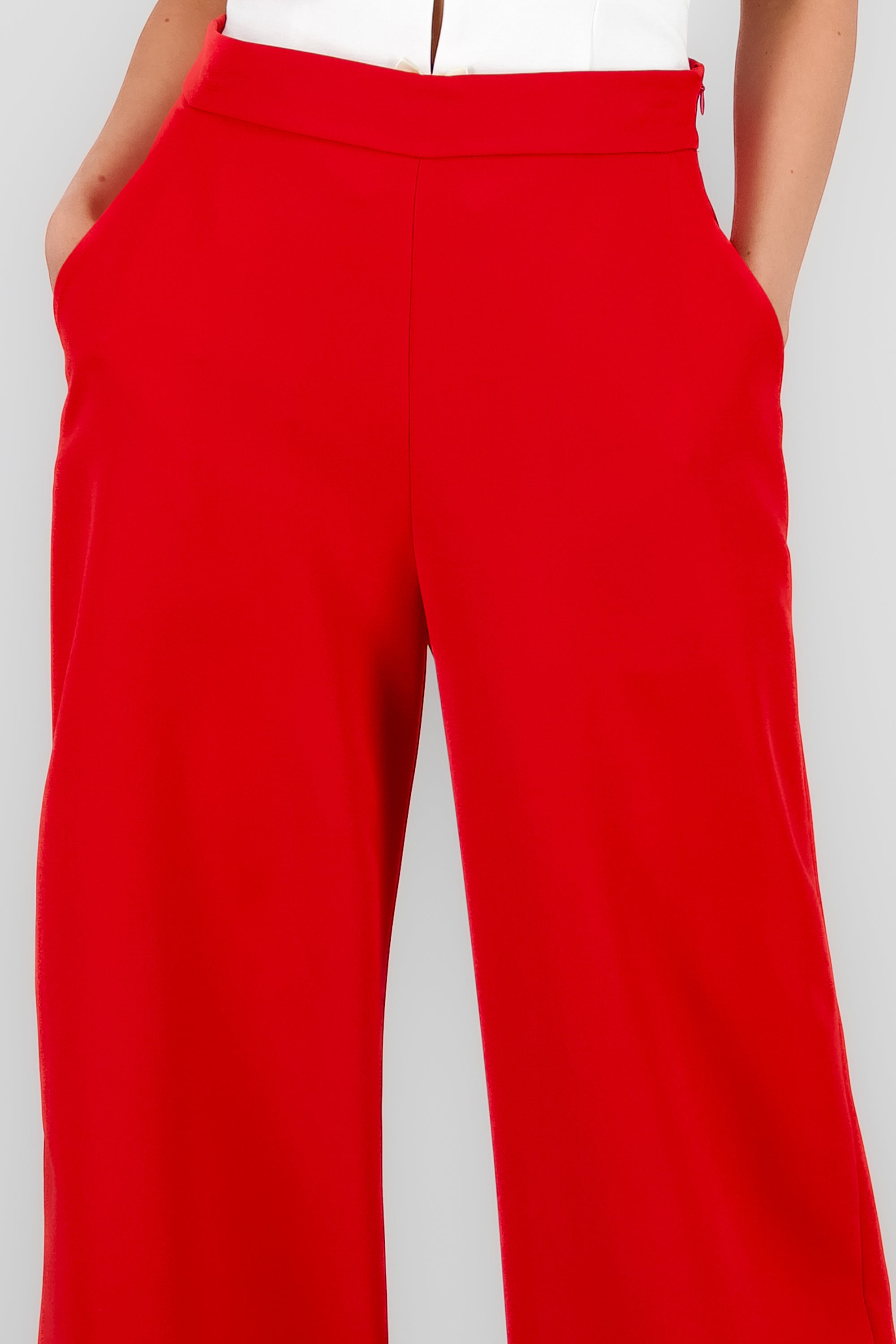 Pantalon de vestir wide leg ROJO