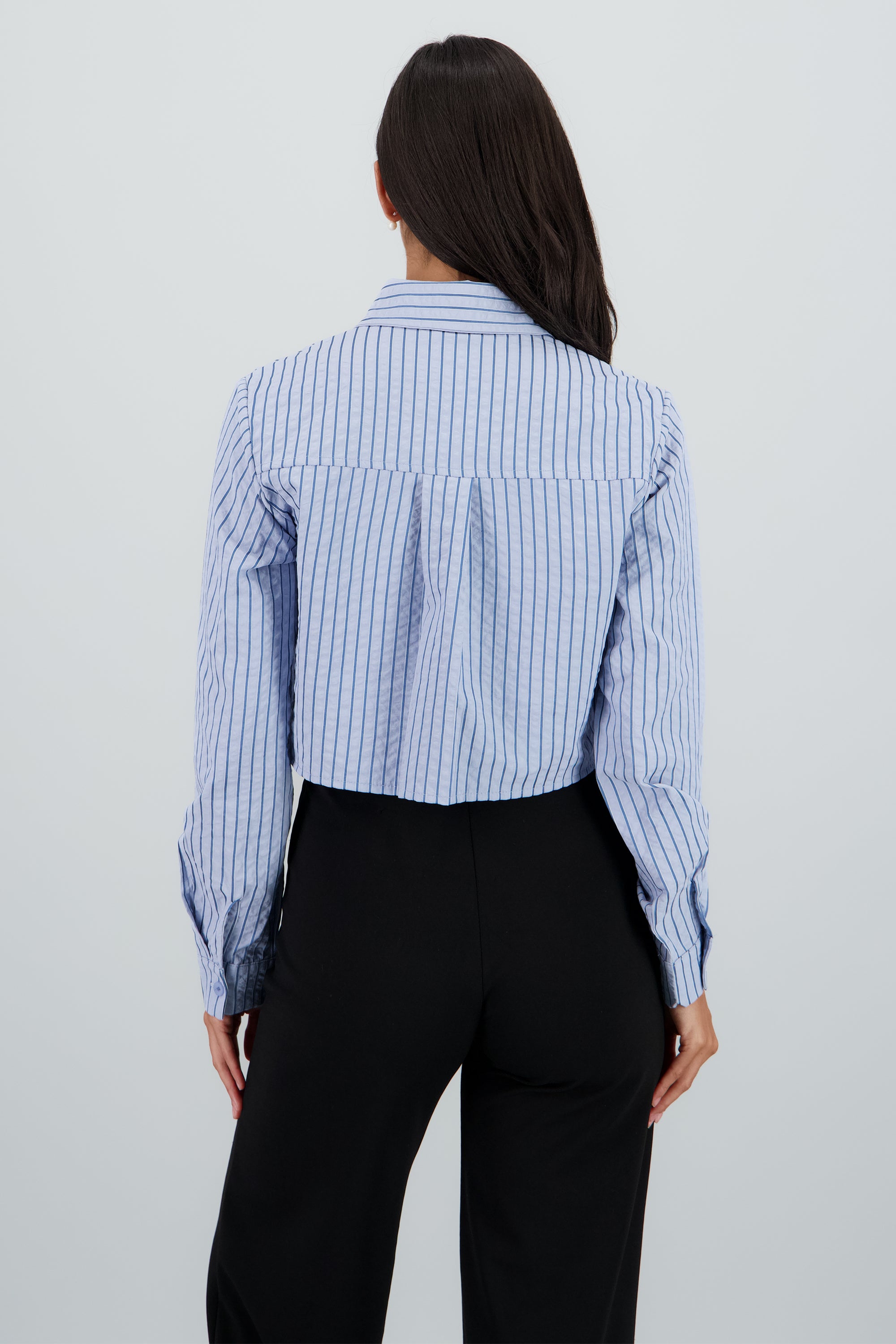 Camisa crop rayas AZUL COMBO