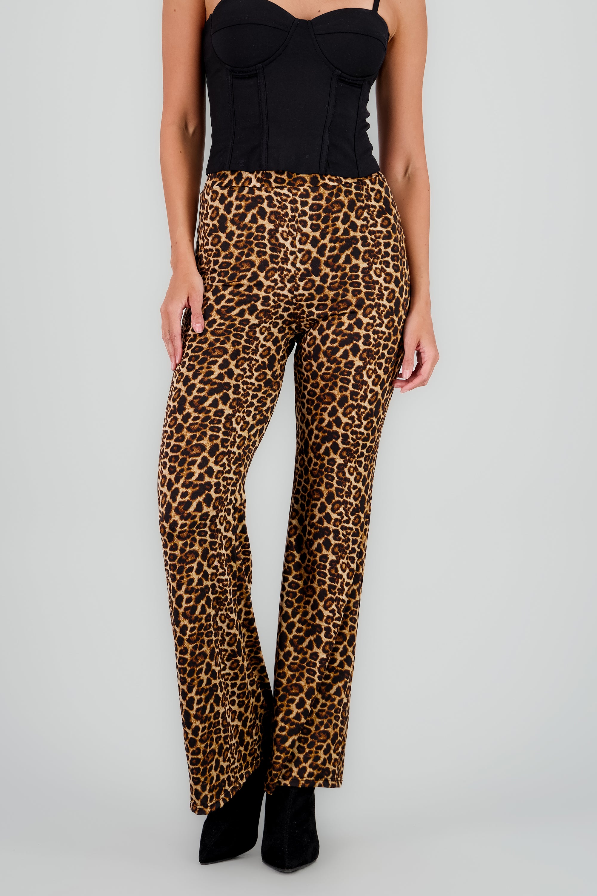 Pantalon flare animal print CAFE COMBO