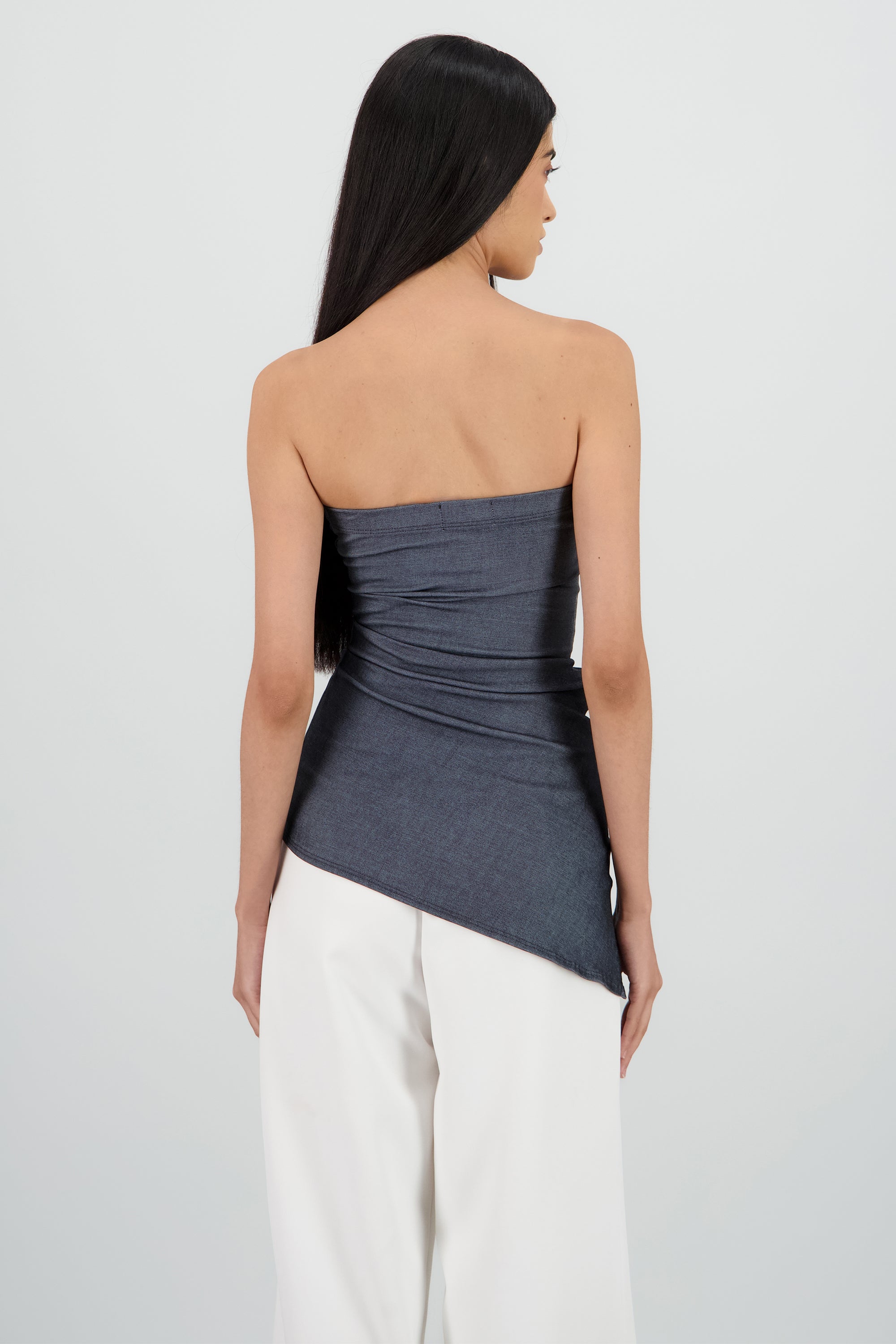 Top tubo costado plisado MEDIUM WASH