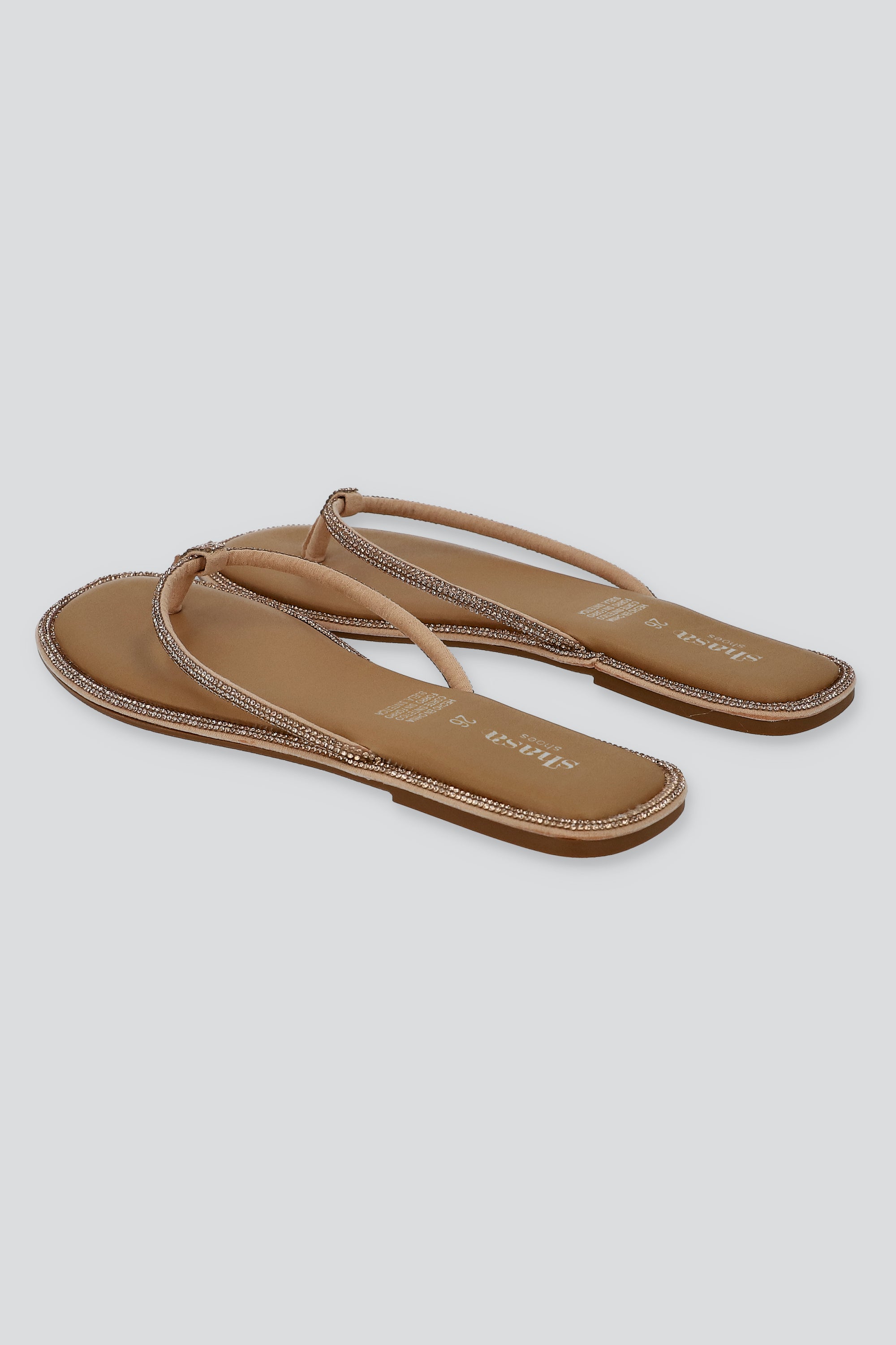 Sandalia pata de gallo brillos cerco ORO ROSA