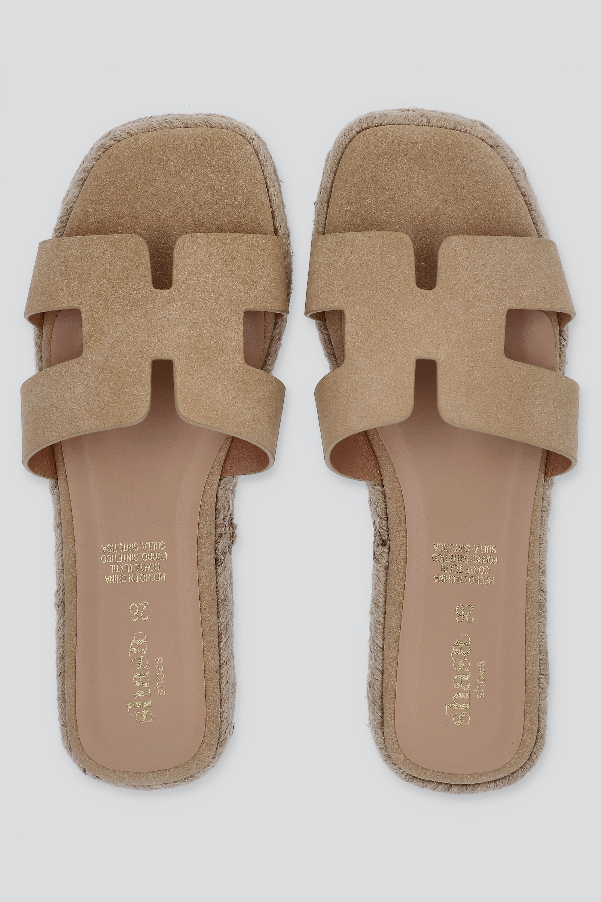 Sandalia greca plataforma yute BEIGE