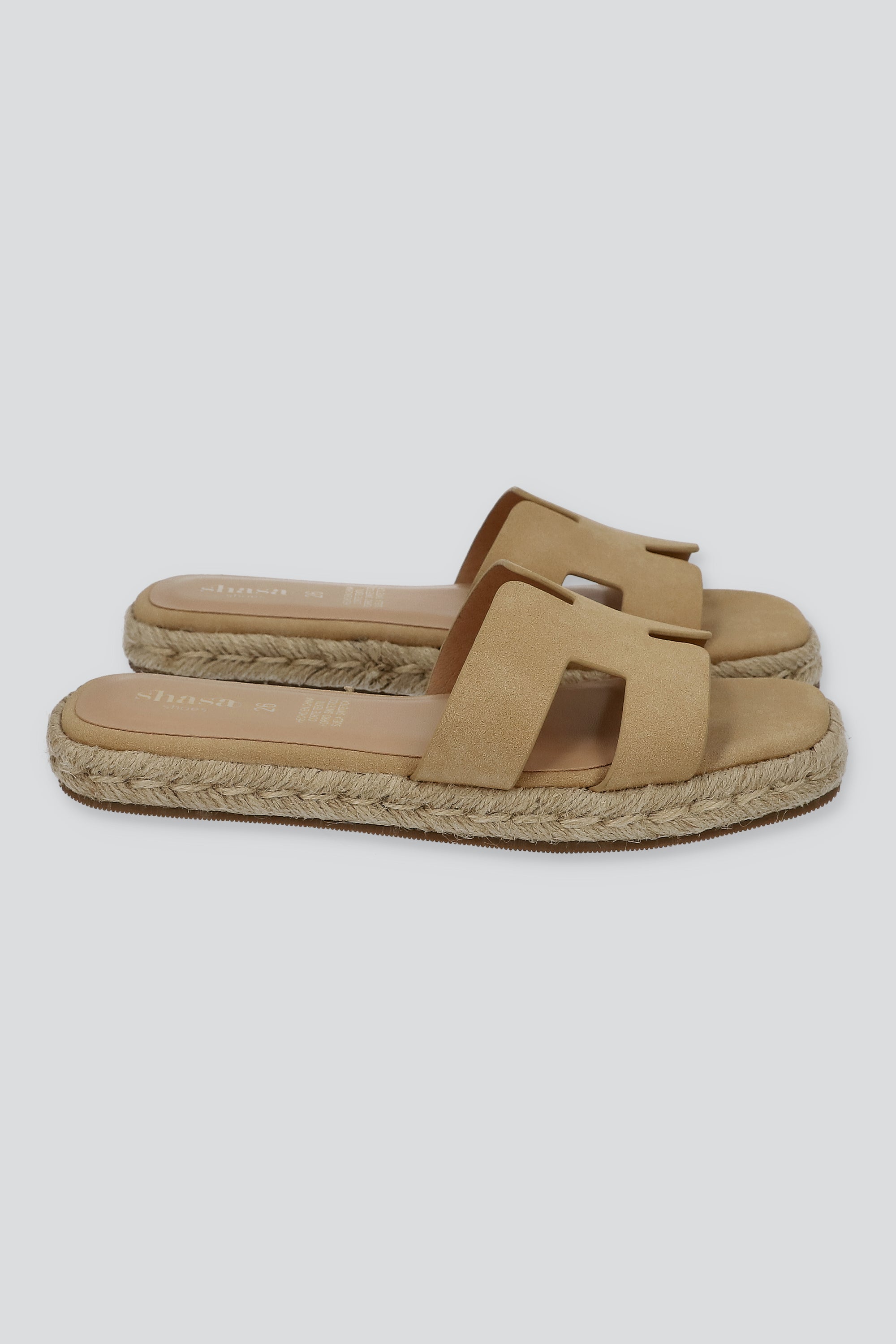 Sandalia greca plataforma yute BEIGE