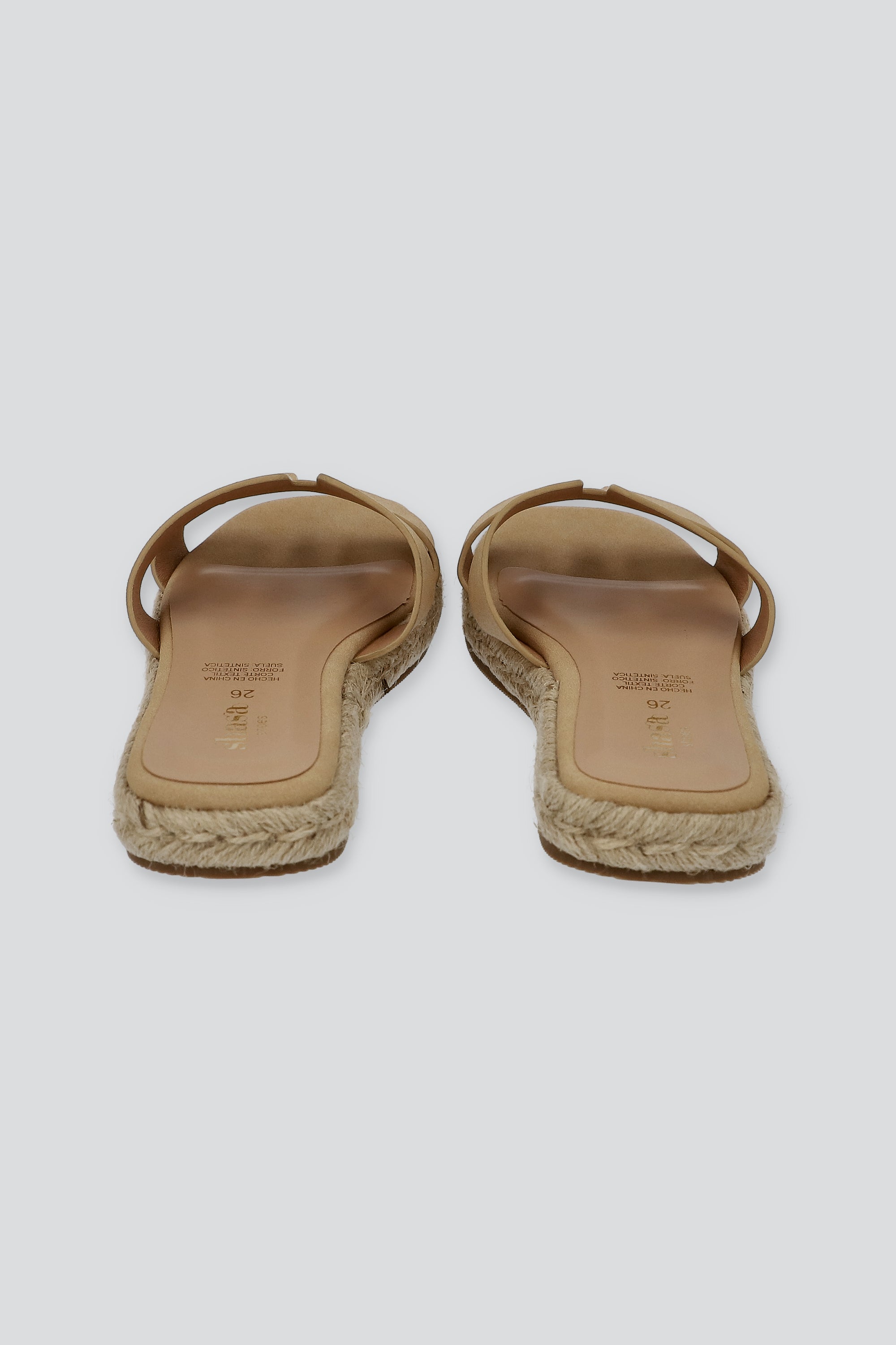 Sandalia greca plataforma yute BEIGE