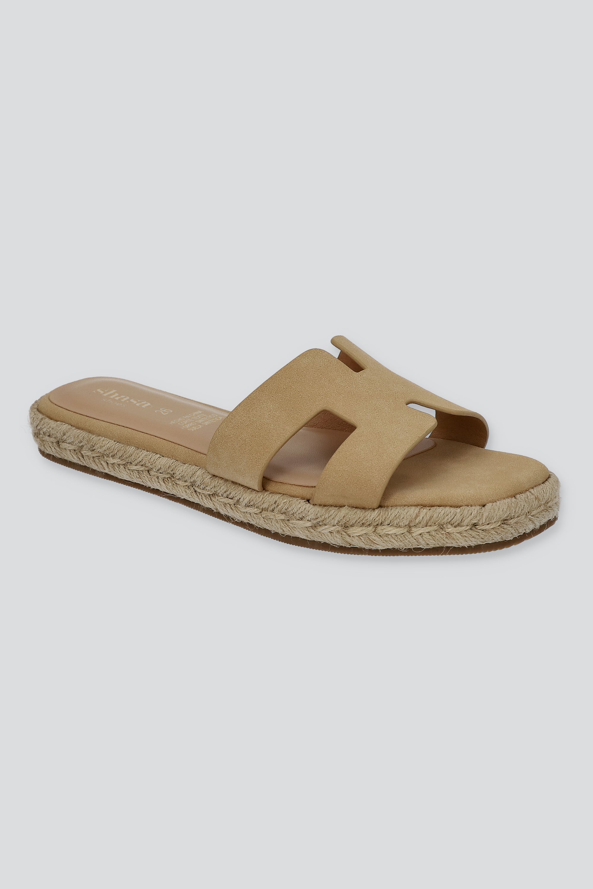 Sandalia greca plataforma yute BEIGE