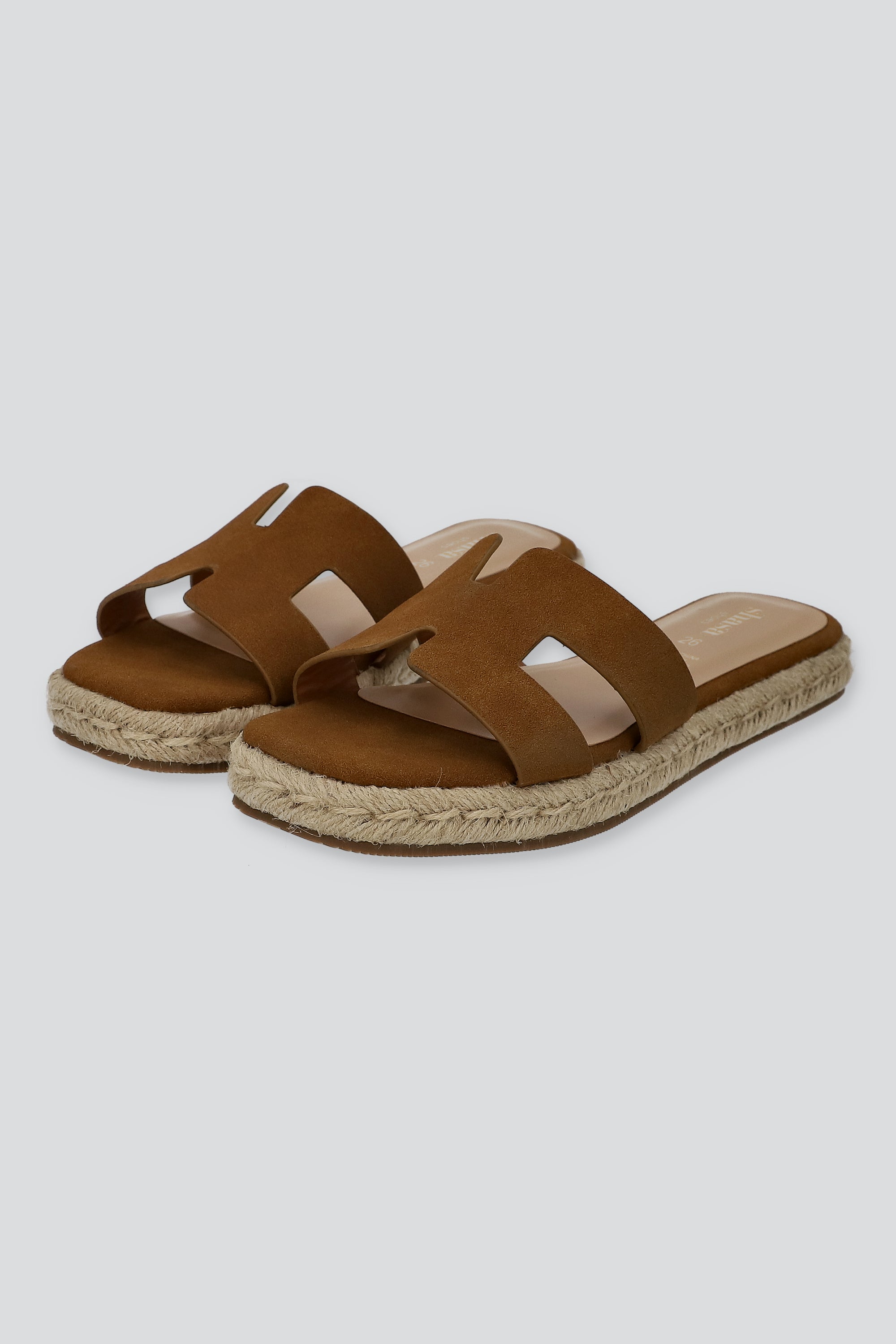Sandalia greca plataforma yute TAN