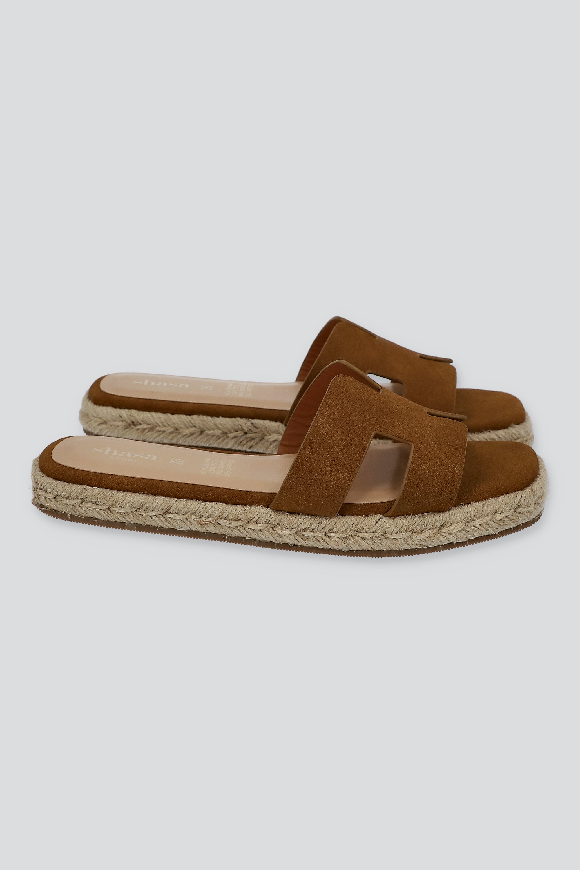 Sandalia greca plataforma yute TAN