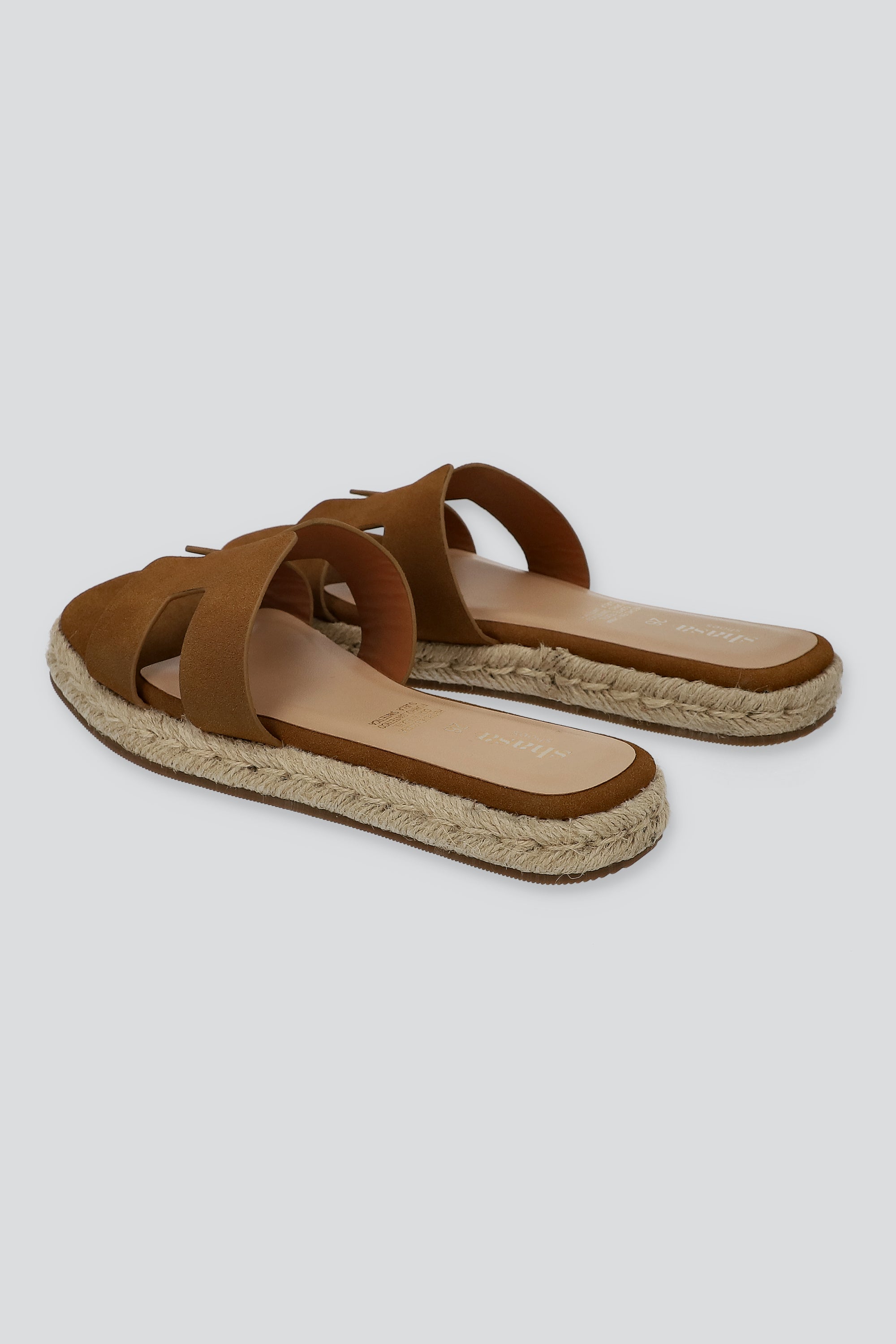 Sandalia greca plataforma yute TAN