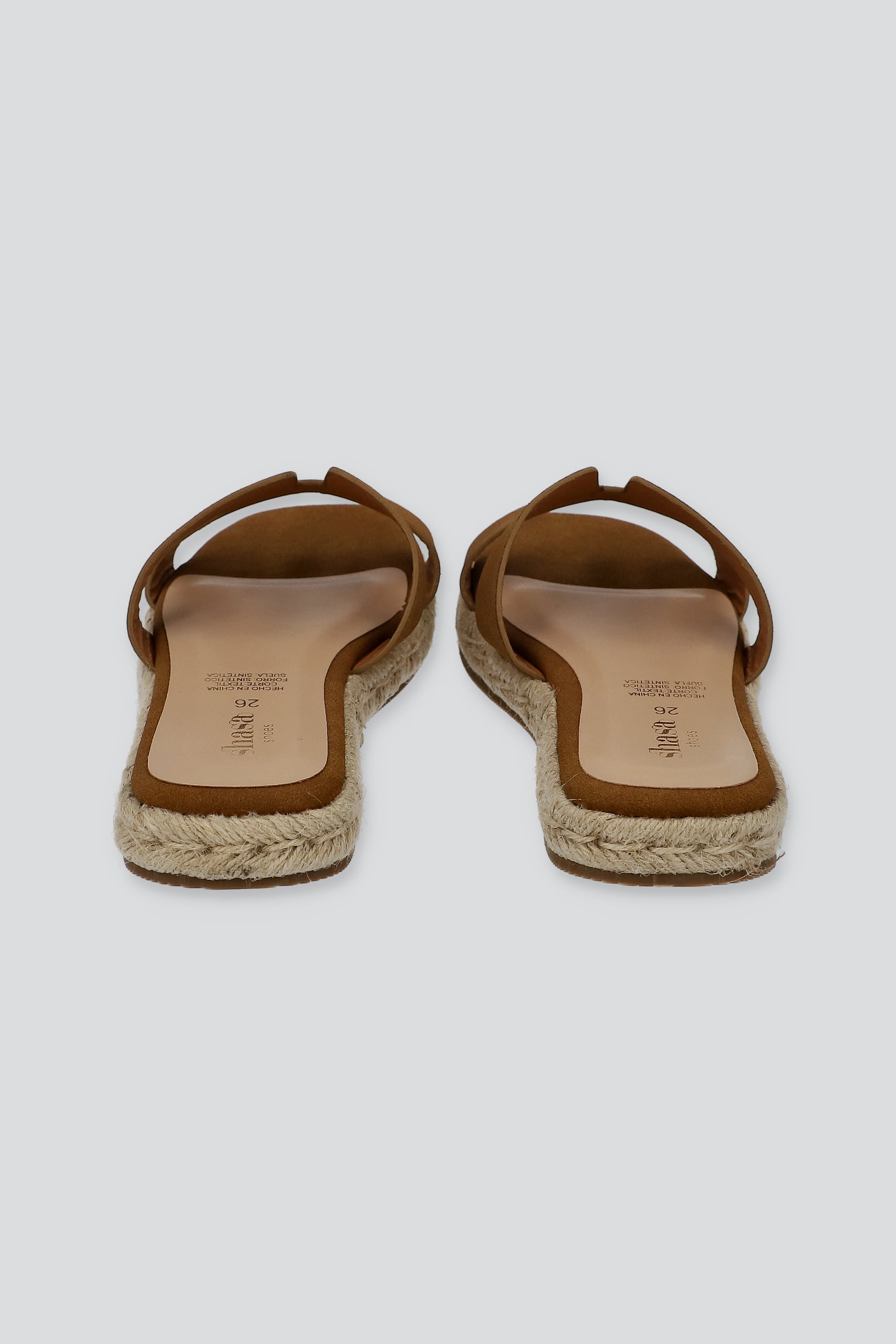 Sandalia greca plataforma yute TAN