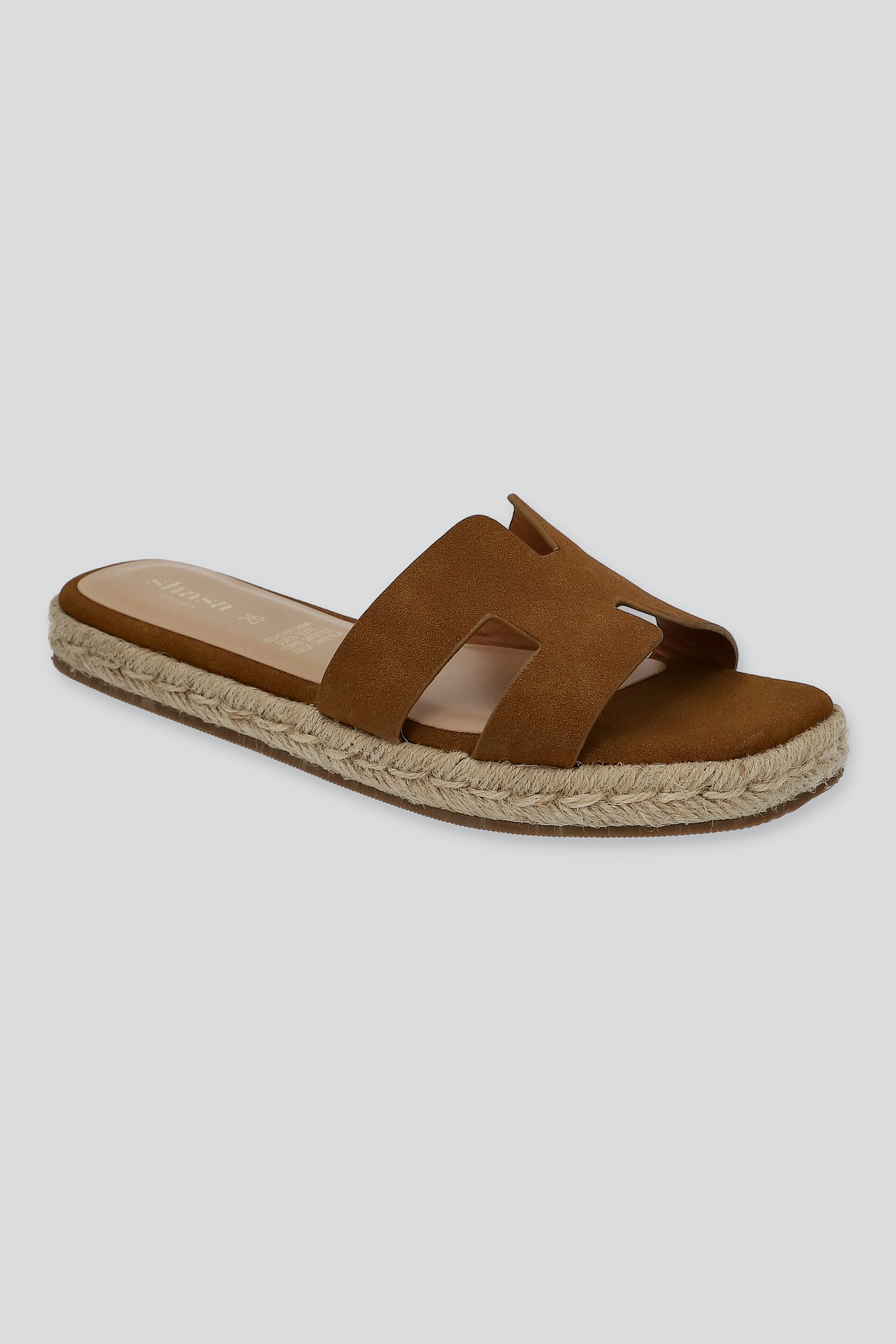 Sandalia greca plataforma yute TAN
