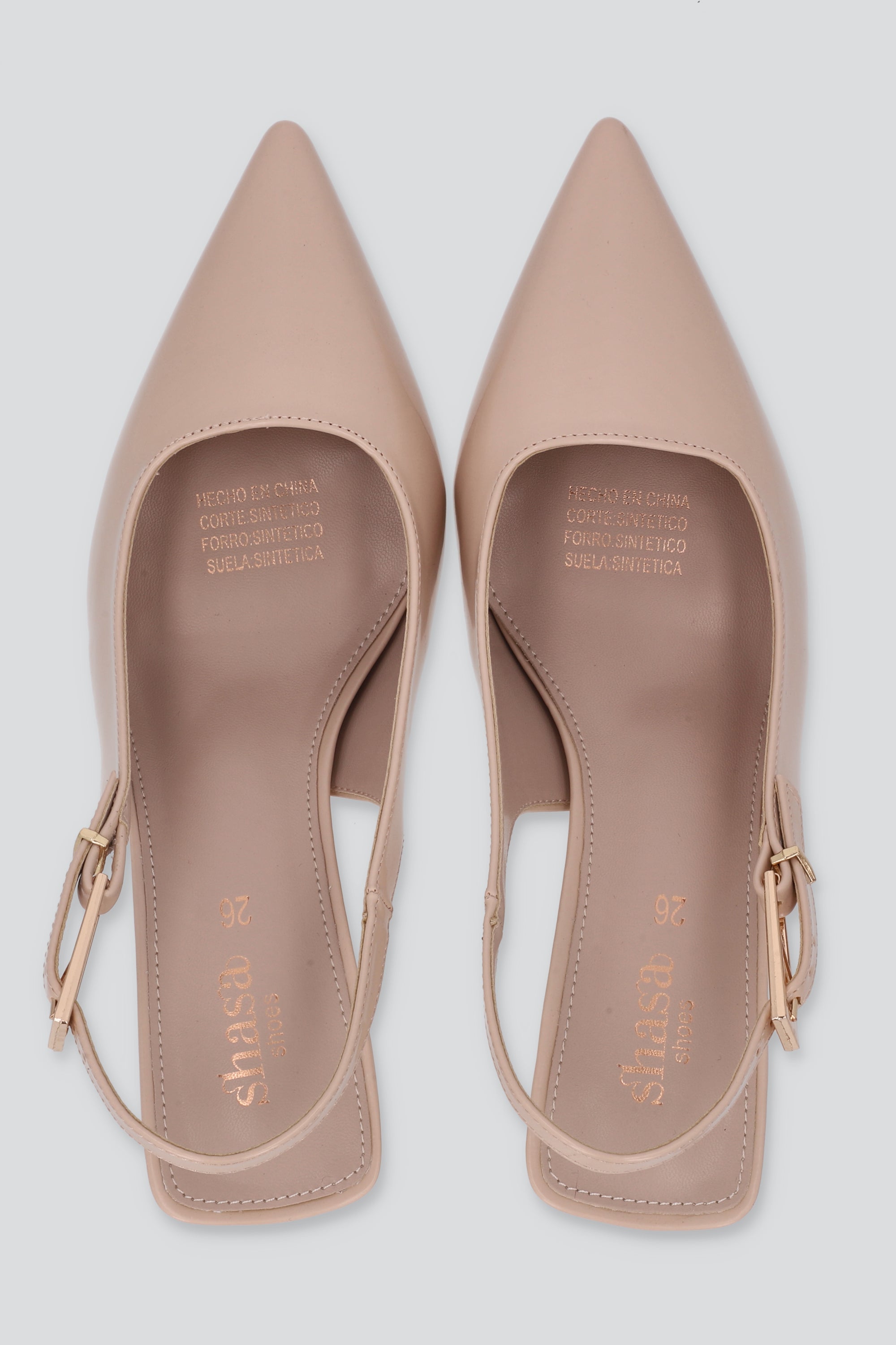 TACON POINTY CROMADO DORADO NUDE