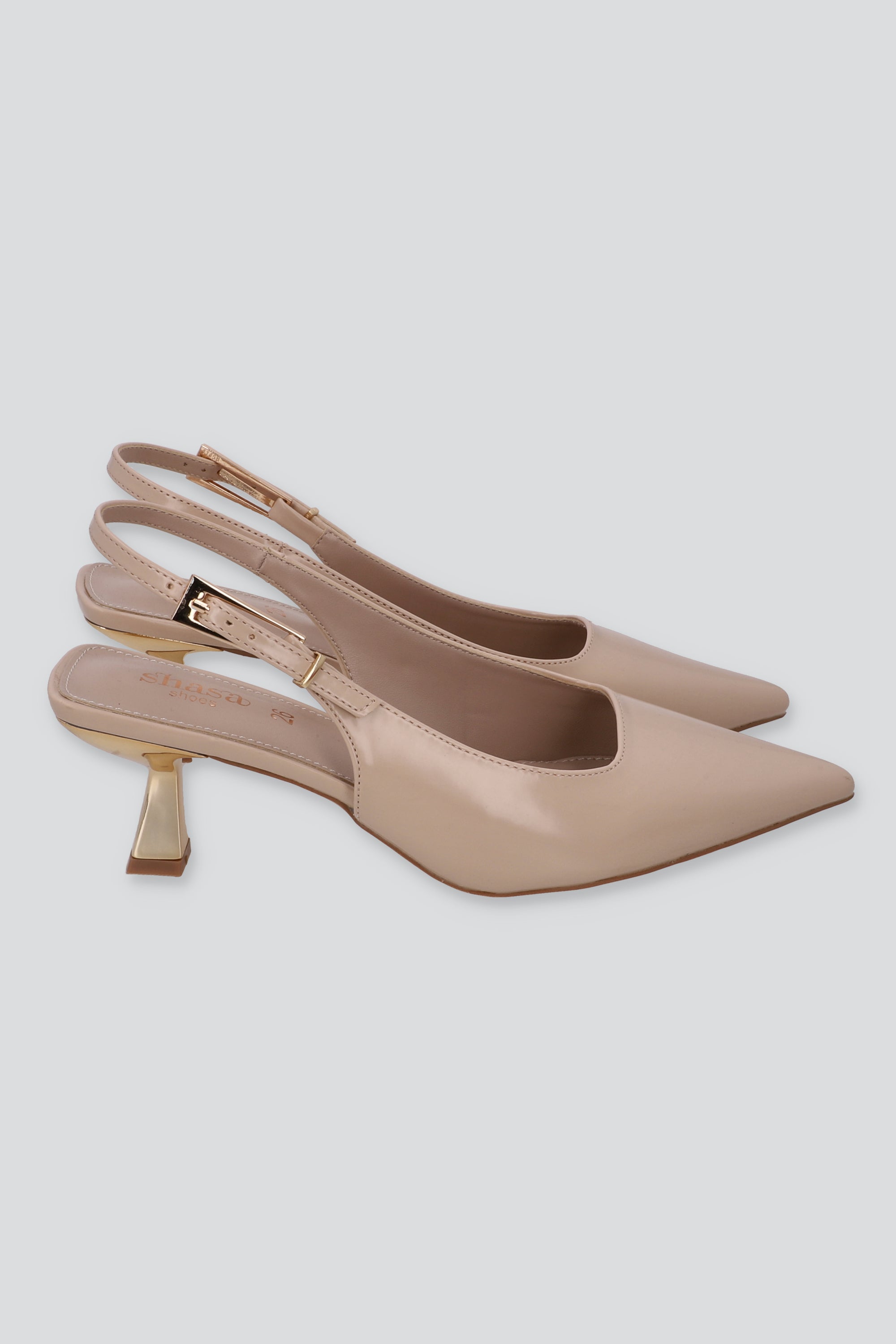 TACON POINTY CROMADO DORADO NUDE