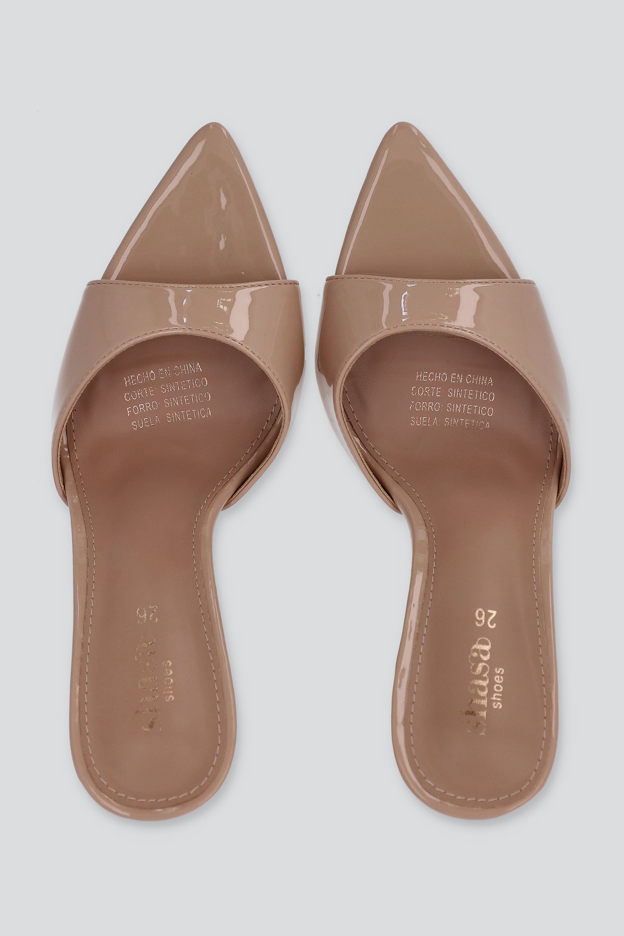 TACON POINTY PEEP TOE NUDE
