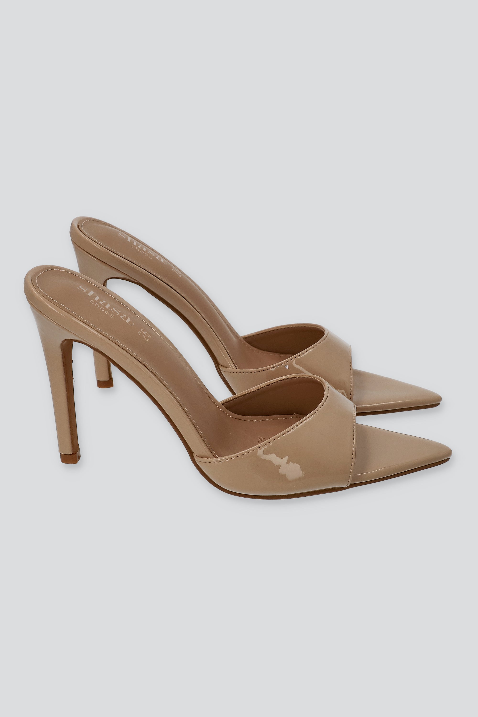 TACON POINTY PEEP TOE NUDE