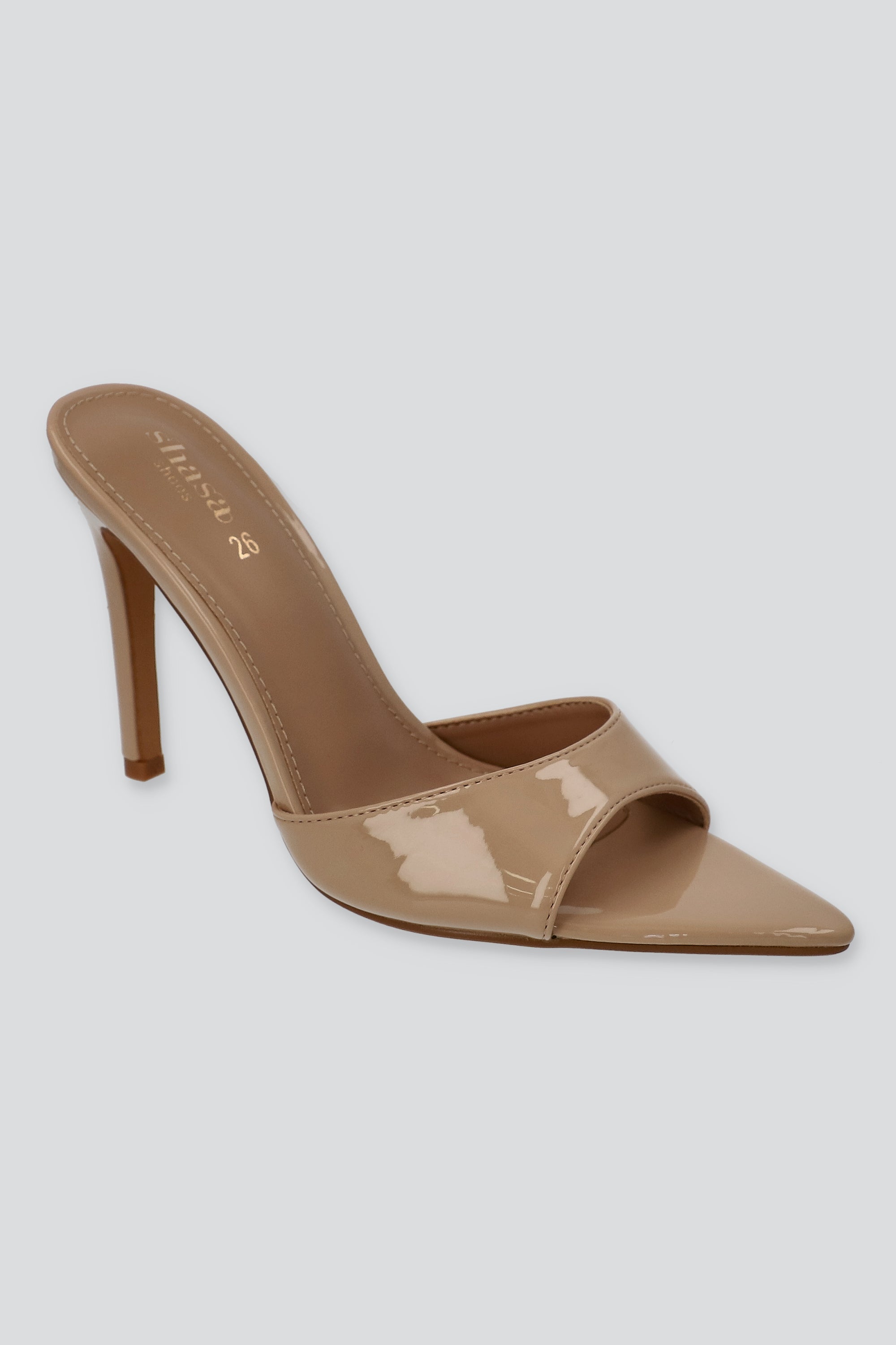 TACON POINTY PEEP TOE NUDE