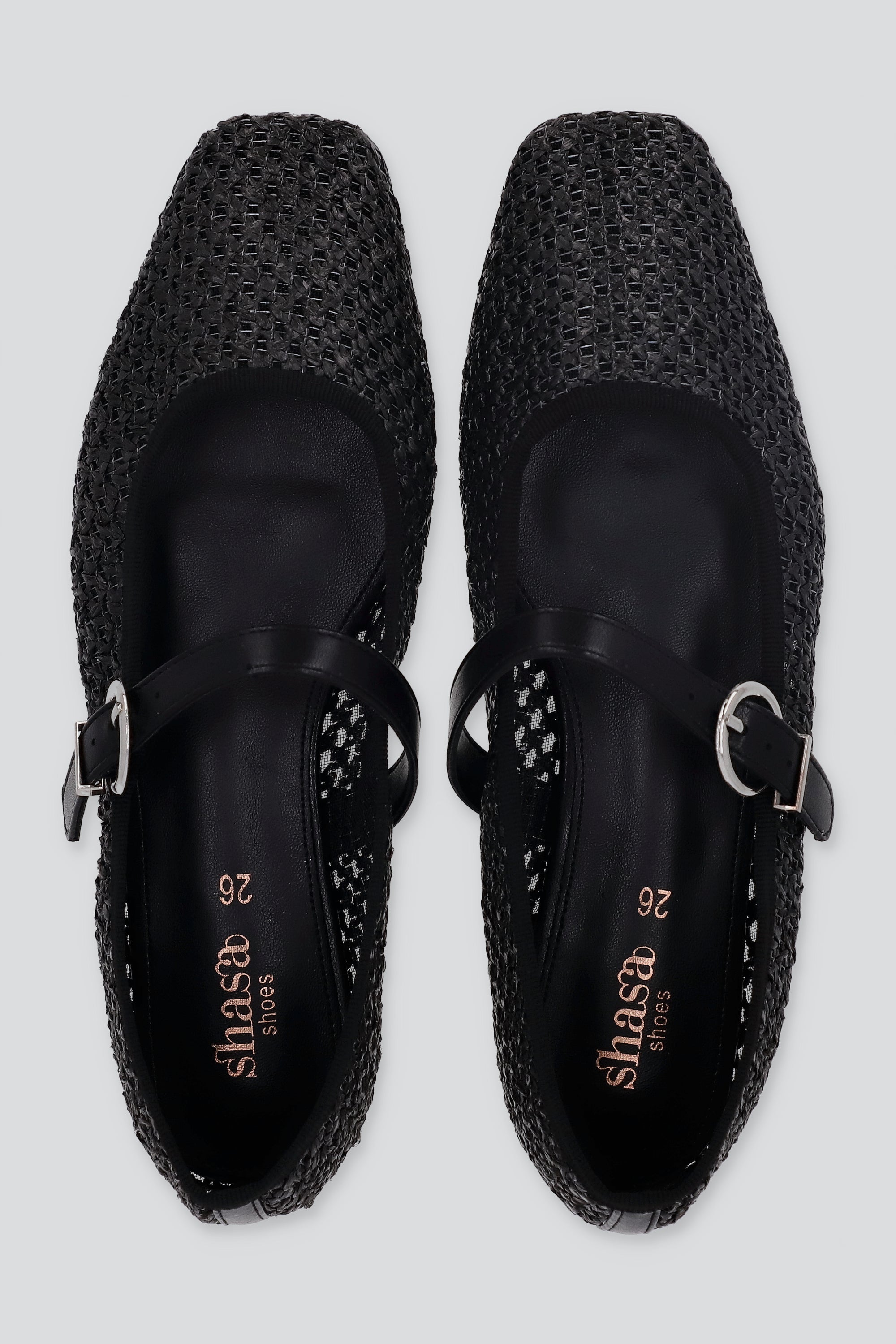 Flat mary jane nudos yute NEGRO