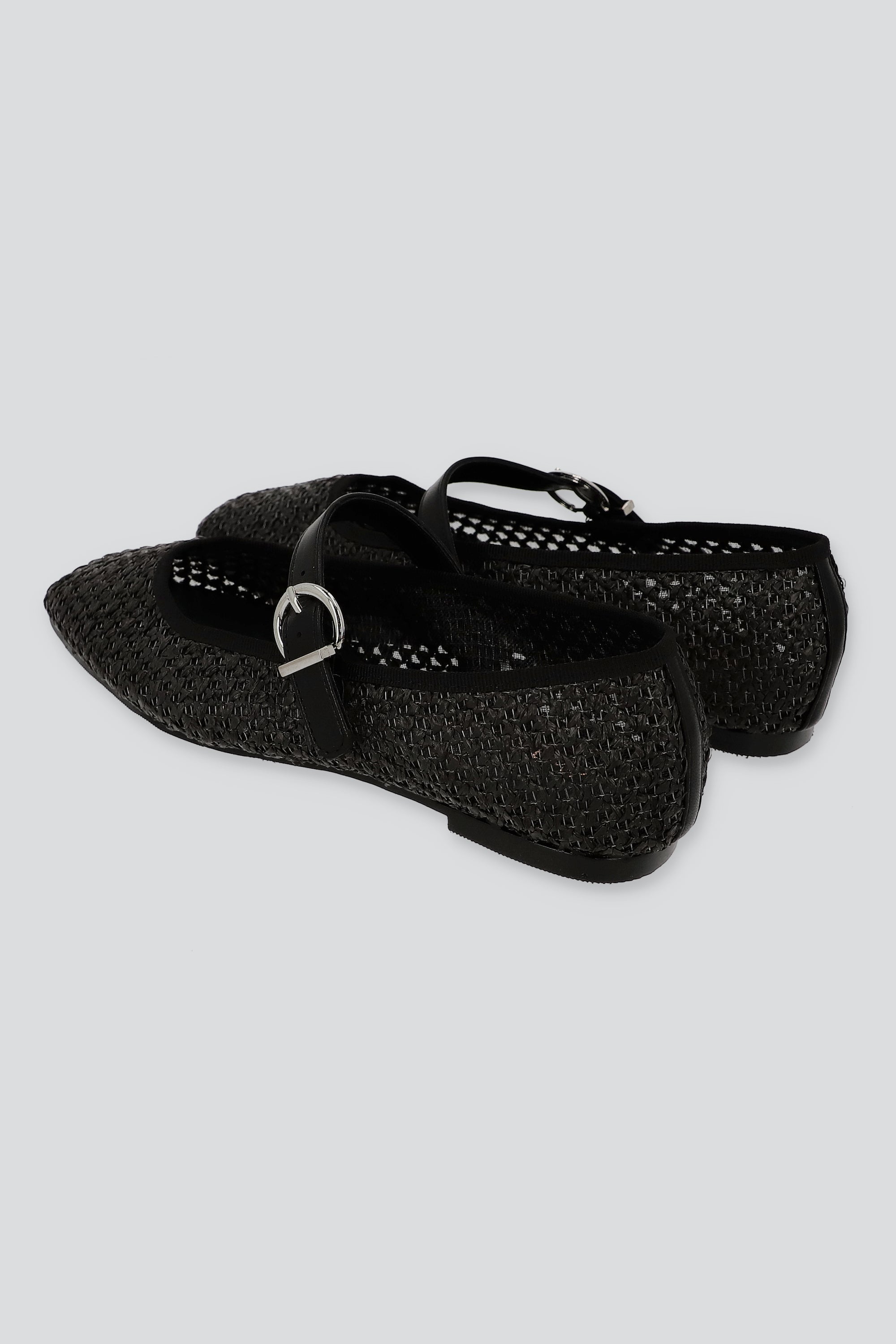 Flat mary jane nudos yute NEGRO