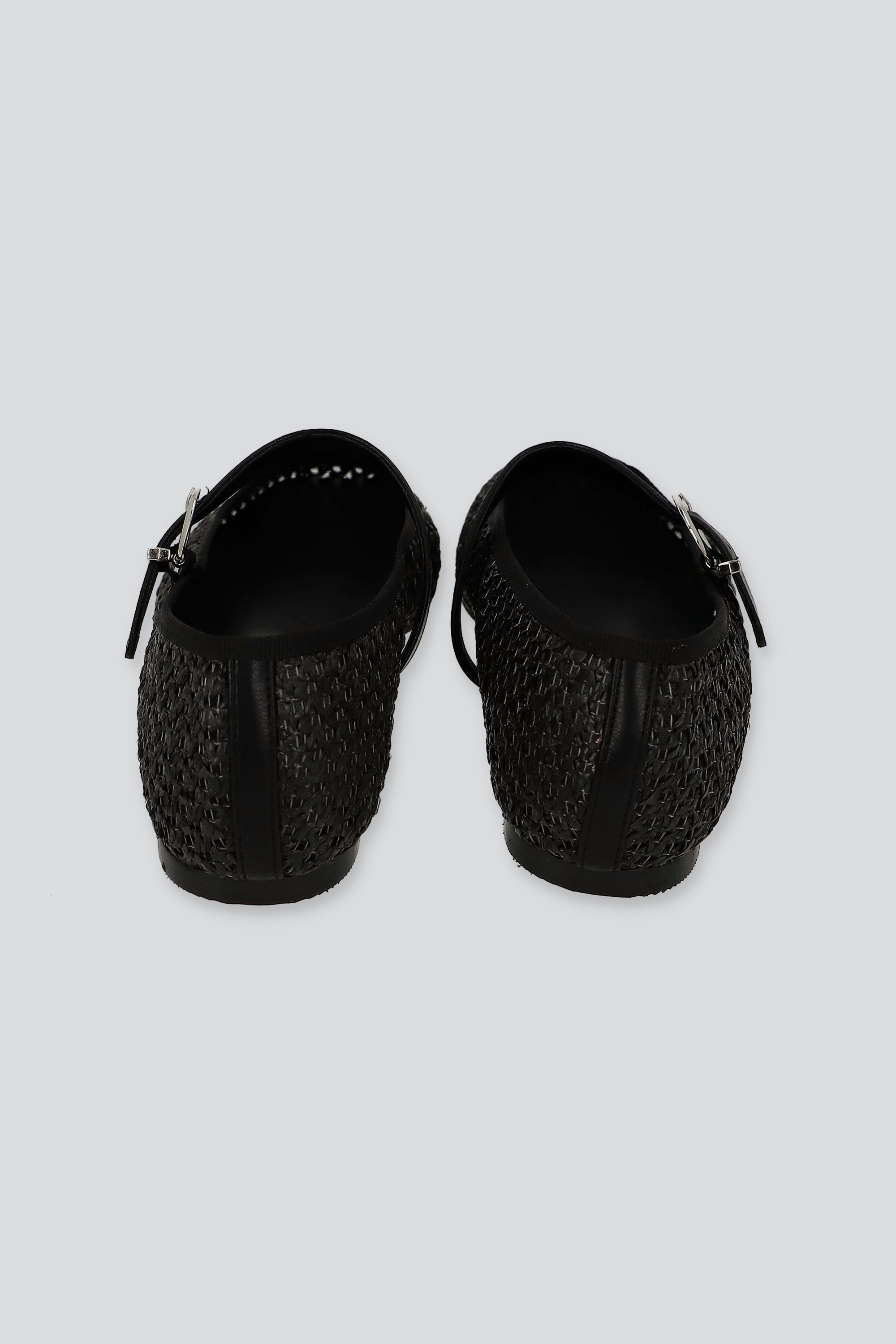 Flat mary jane nudos yute NEGRO