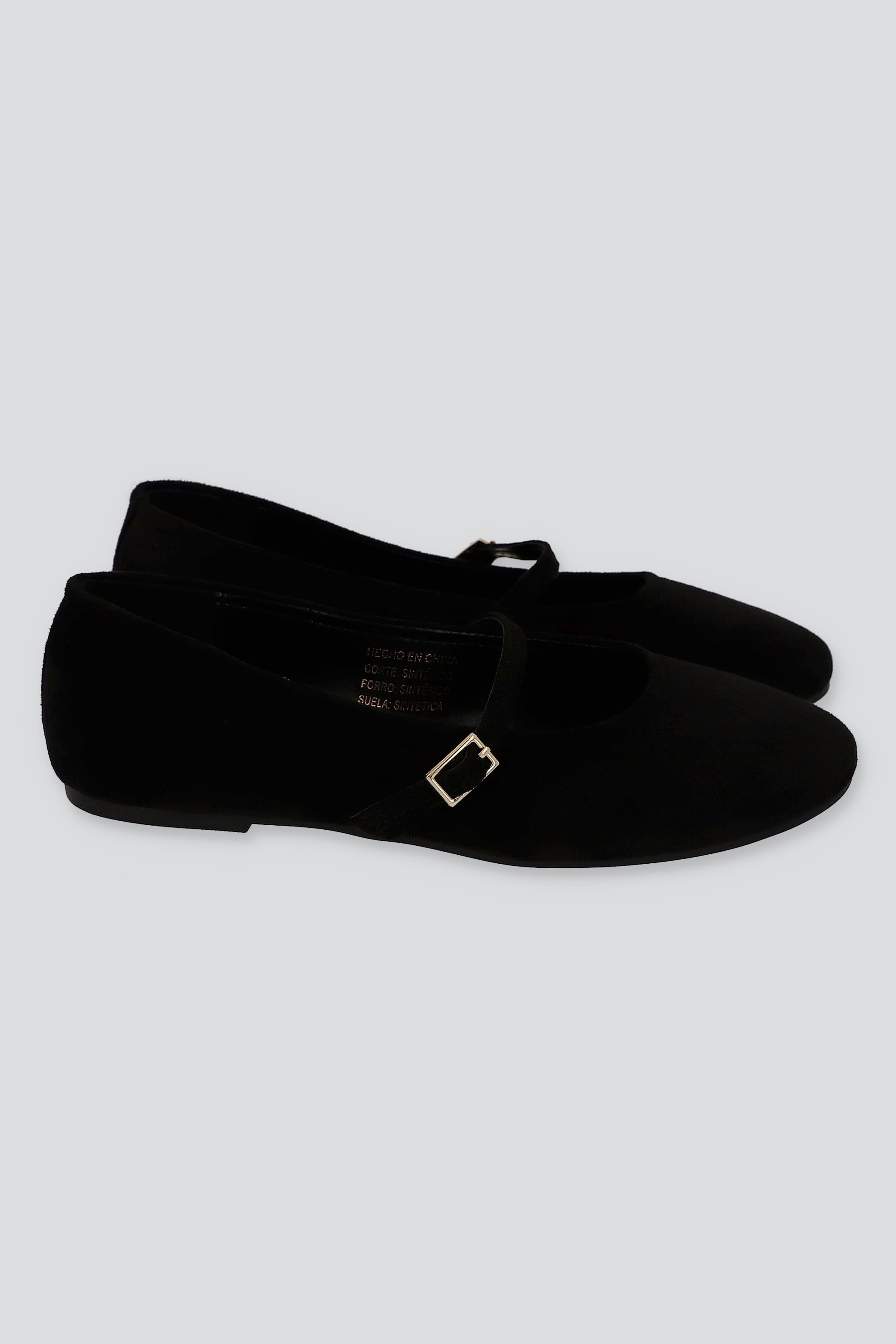 Flats mary jane suaves gamucina sencillos NEGRO