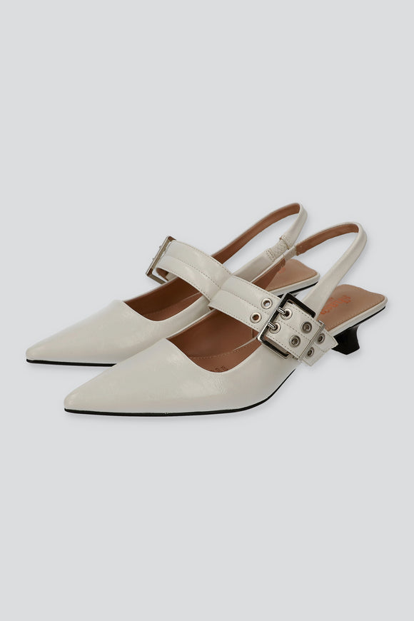 Tacón puntal kitten slingback hebilla