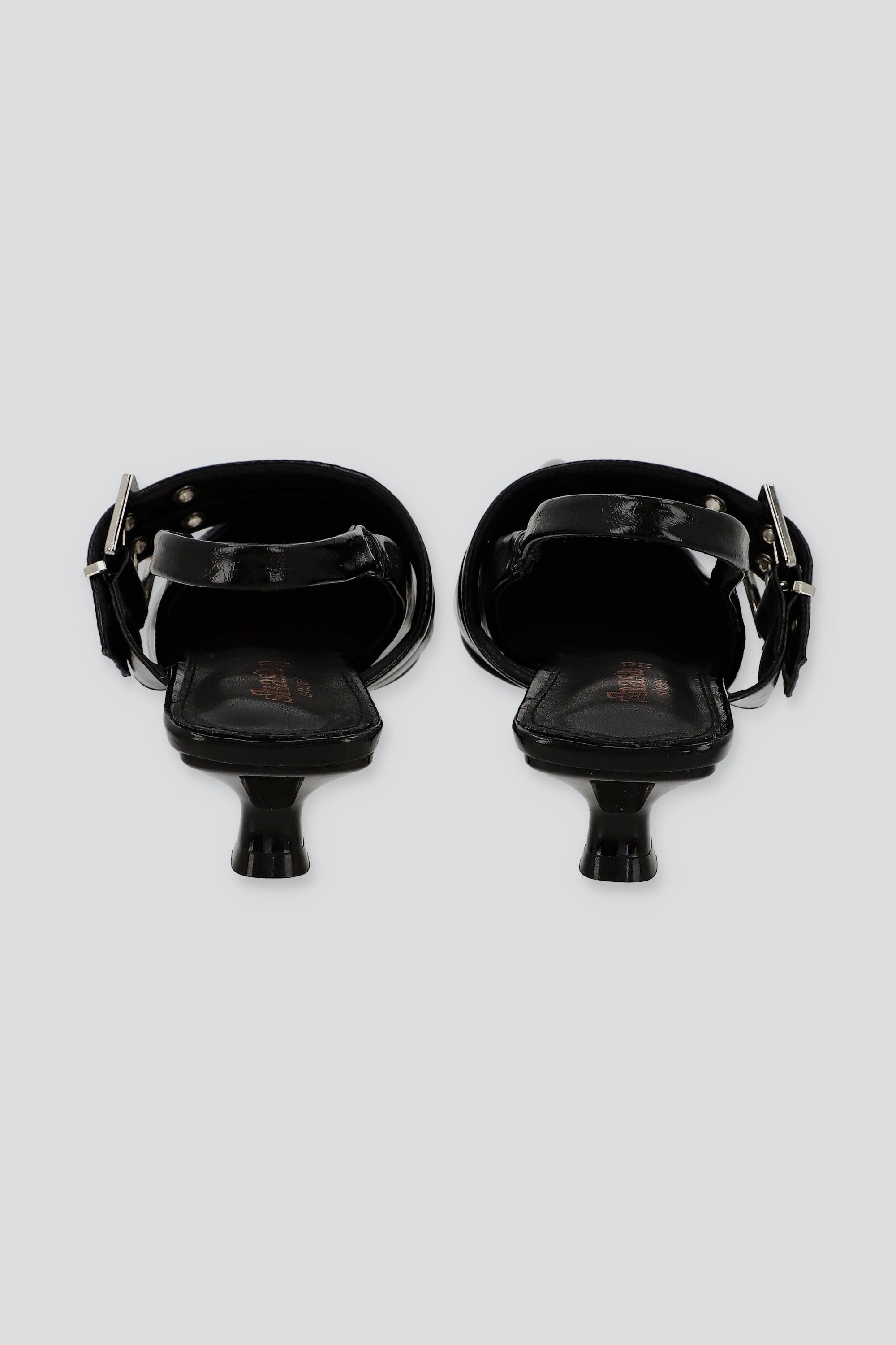 Tacón puntal kitten slingback hebilla NEGRO